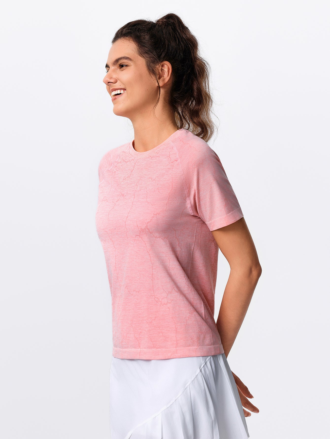 Soutien-gorge de sport sans coutures en tricot côtelé à dos nageur
