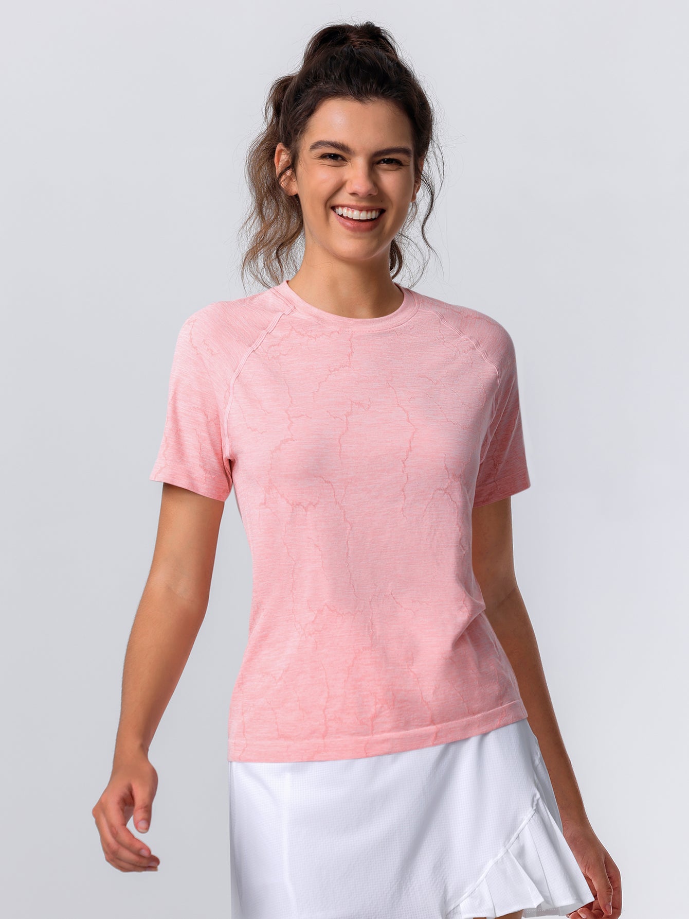 Soutien-gorge de sport sans coutures en tricot côtelé à dos nageur