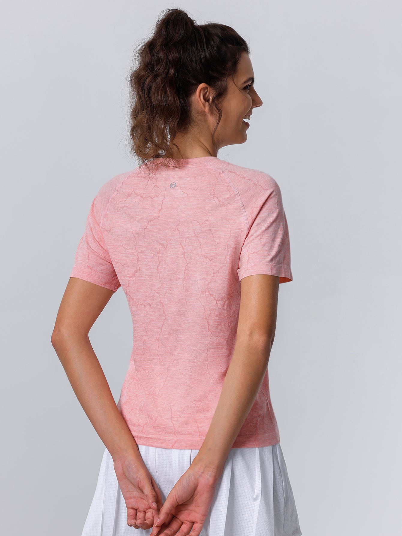 Soutien-gorge de sport sans coutures en tricot côtelé à dos nageur
