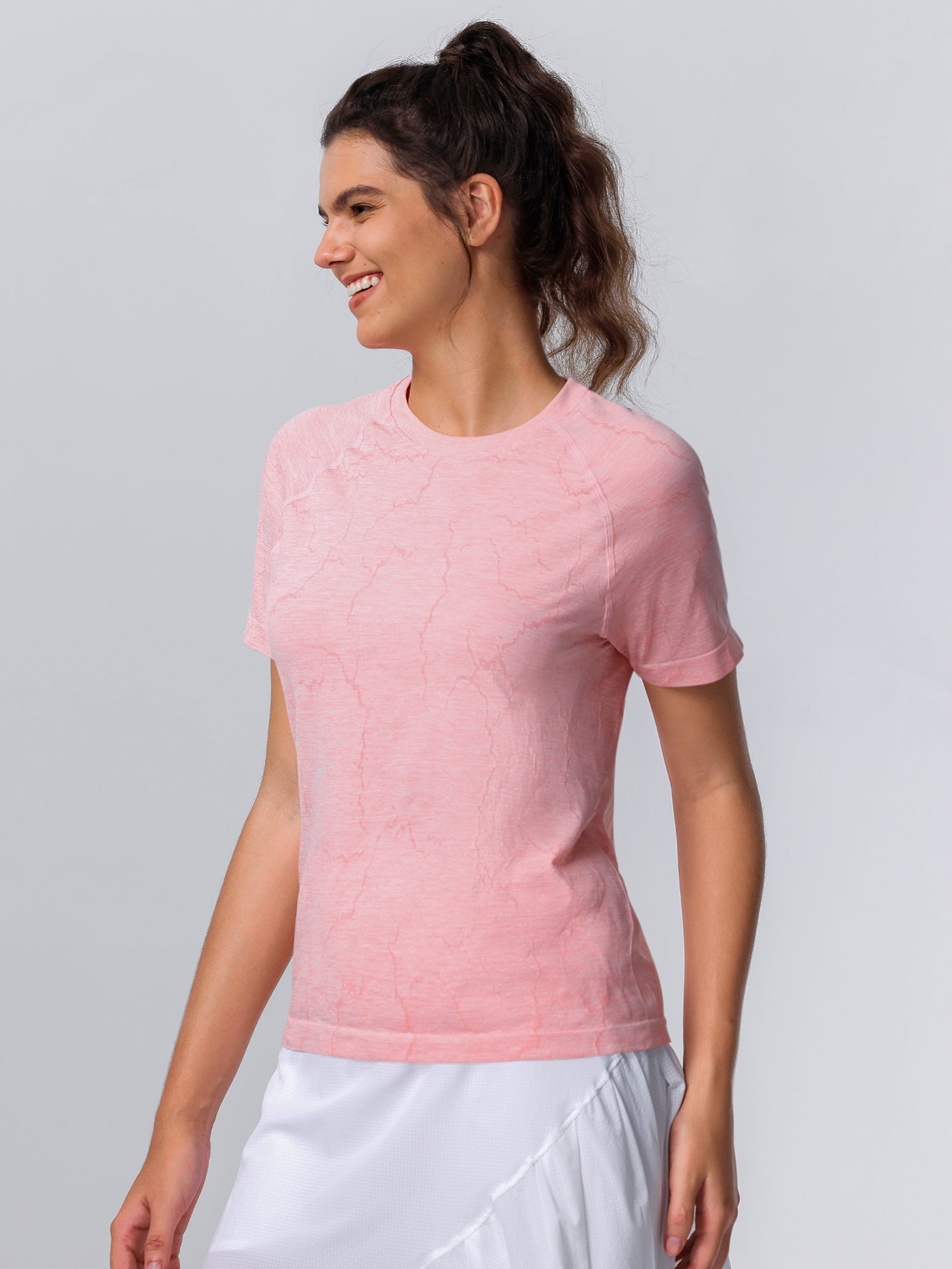Soutien-gorge de sport sans coutures en tricot côtelé à dos nageur