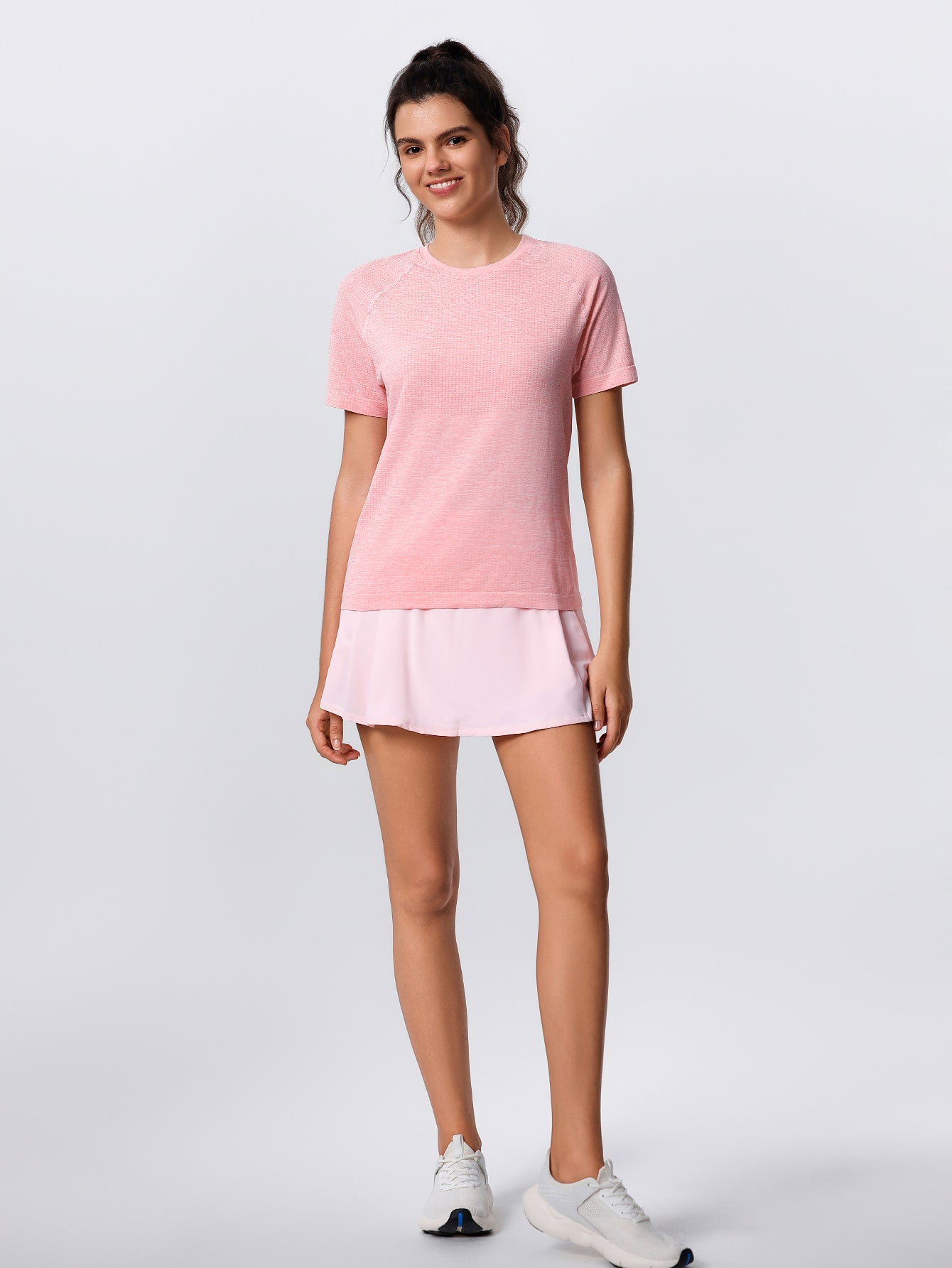 Soutien-gorge de sport sans coutures en tricot côtelé à dos nageur