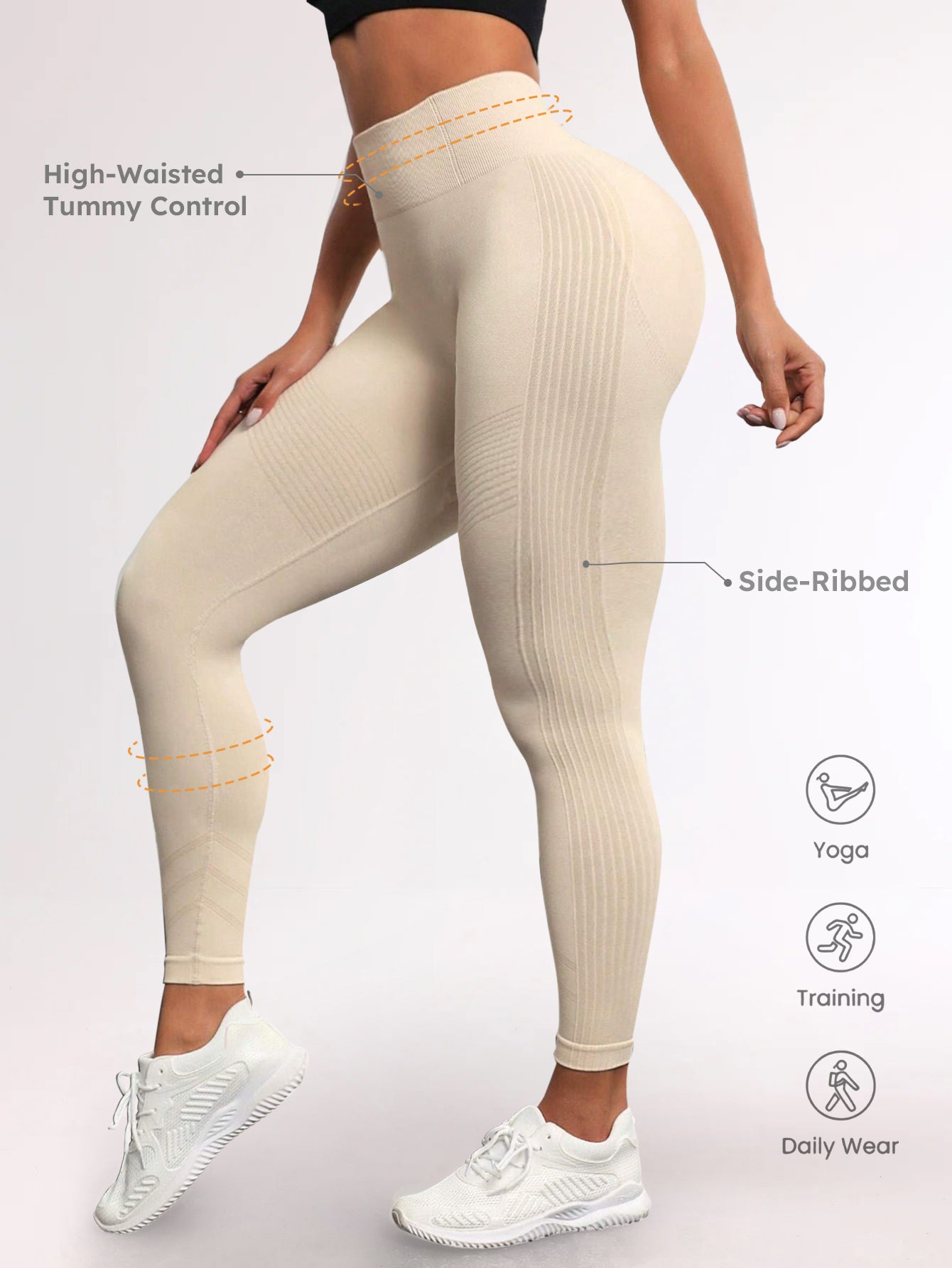 Legging taille haute gainant sans coutures