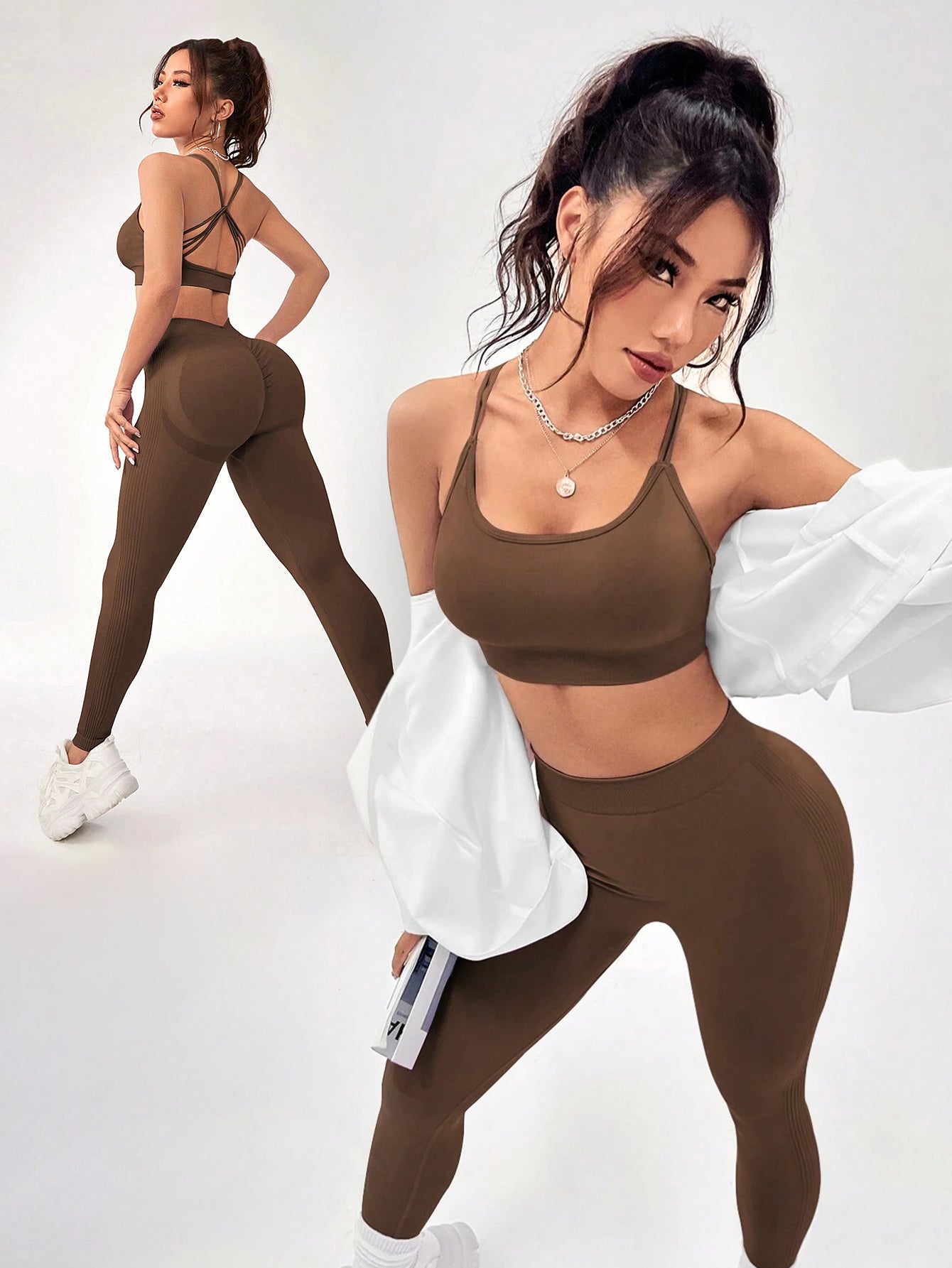 Leggings côtelés parfumés sans couture