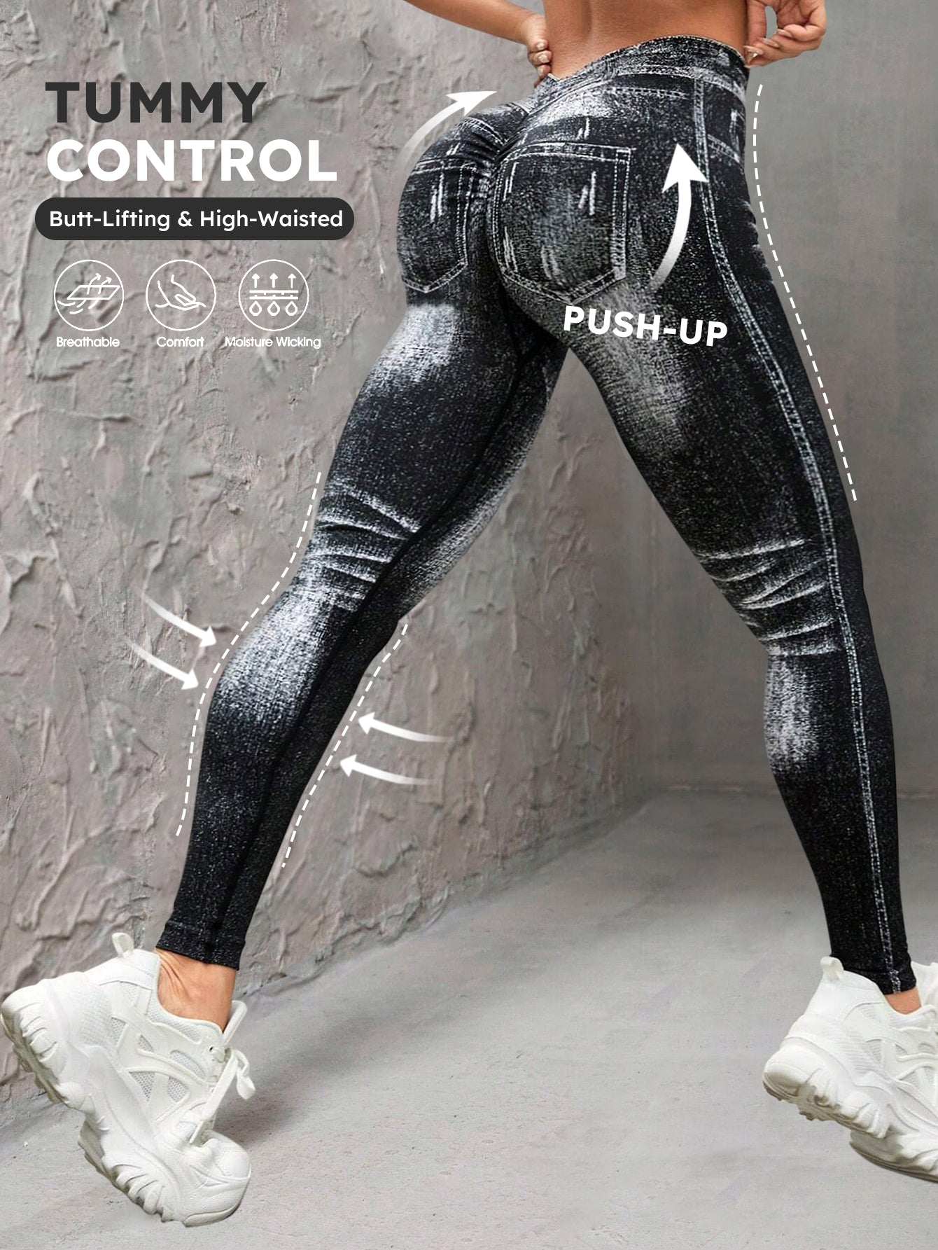 Leggings sin costuras con cintura alta y control de abdomen