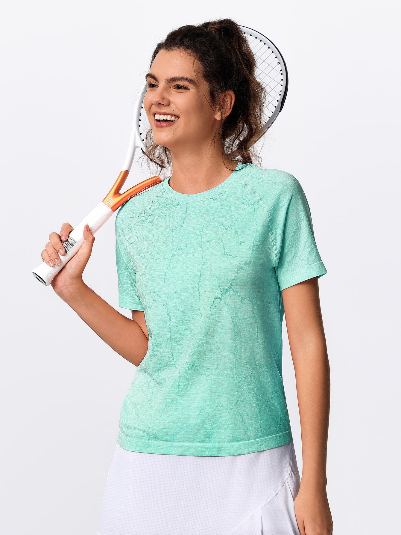 Soutien-gorge de sport sans coutures en tricot côtelé à dos nageur