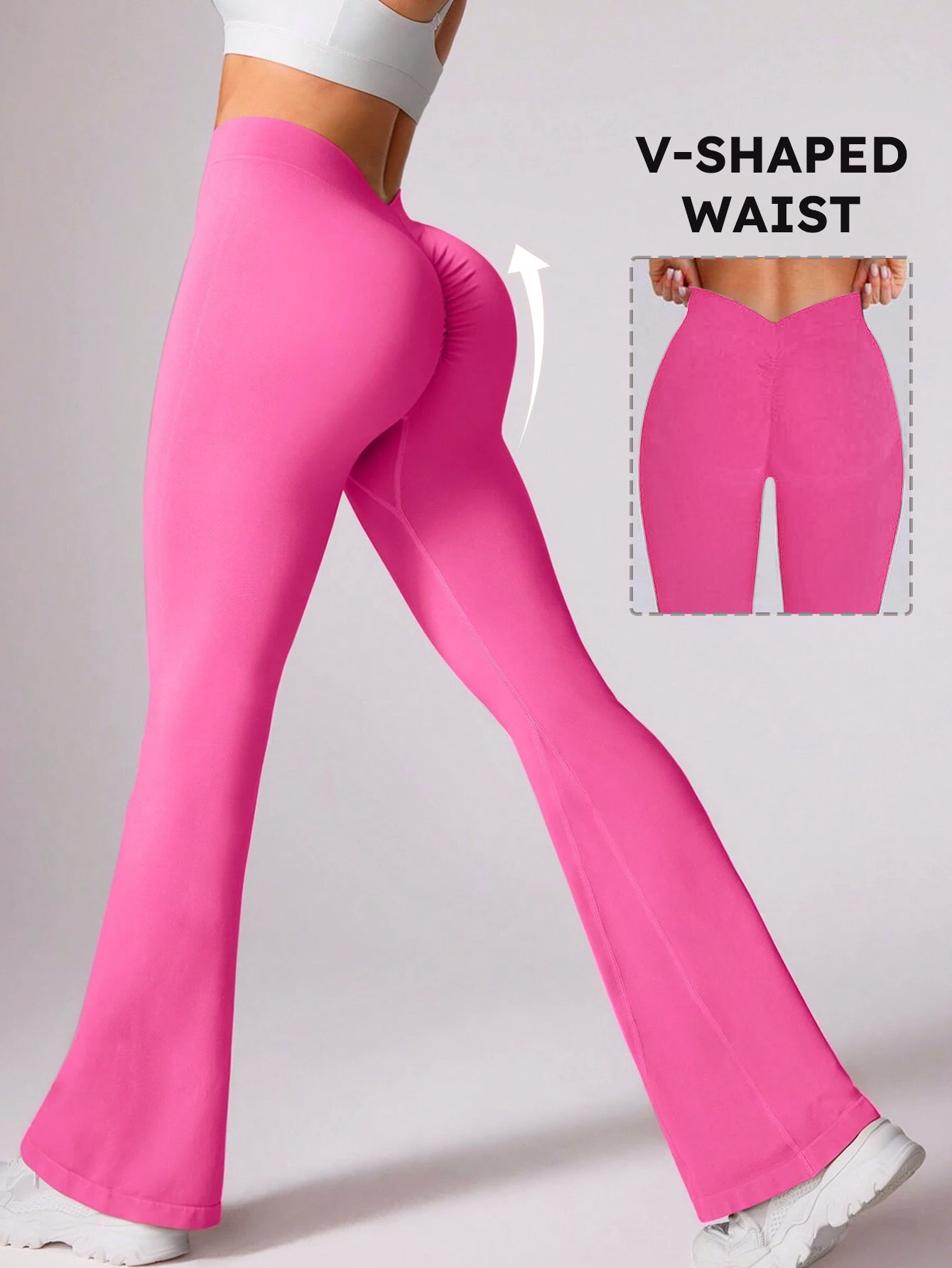 Pantalones acampanados con cintura en V perfumados