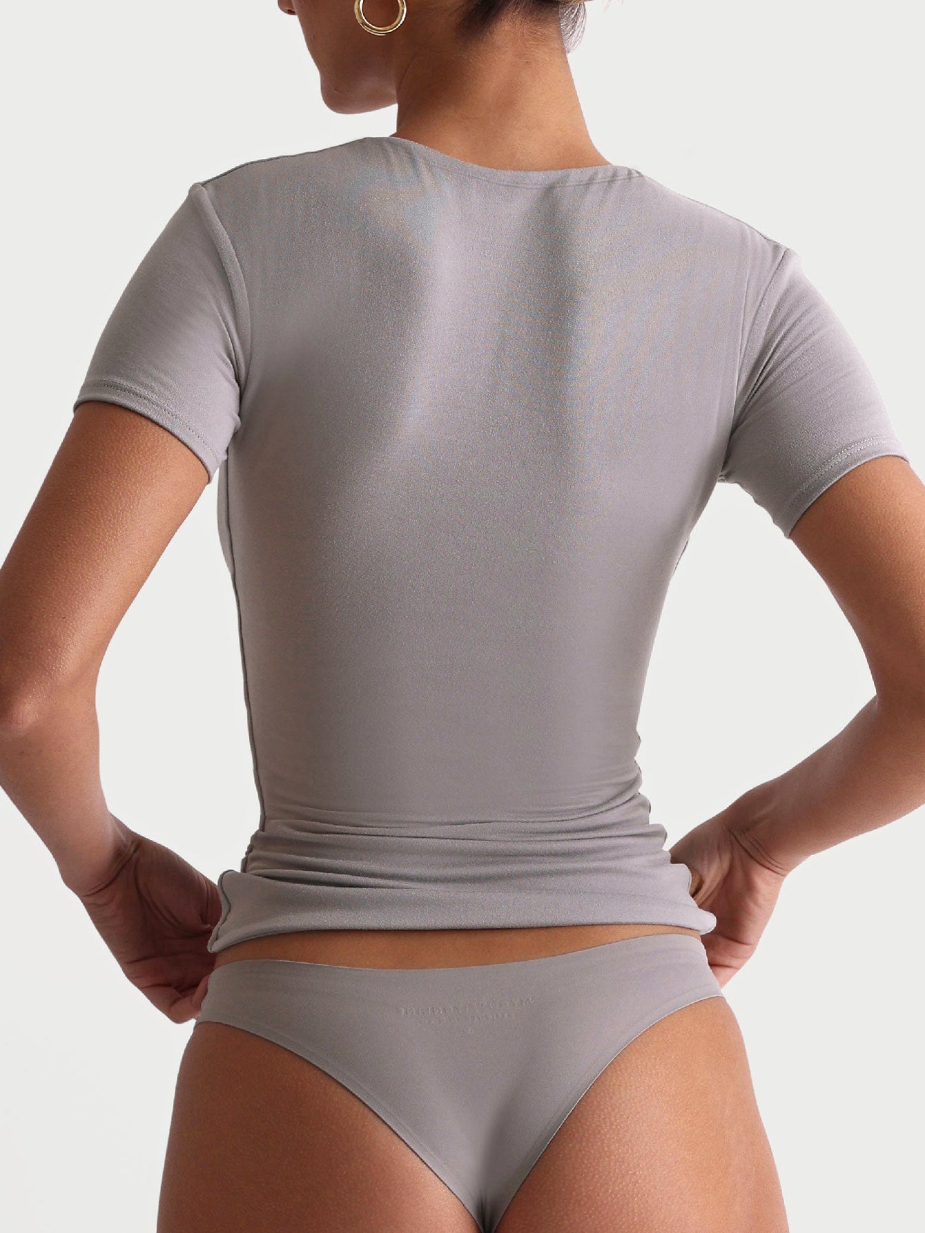 Camiseta de manga corta sin costuras ultra suave y perfumada