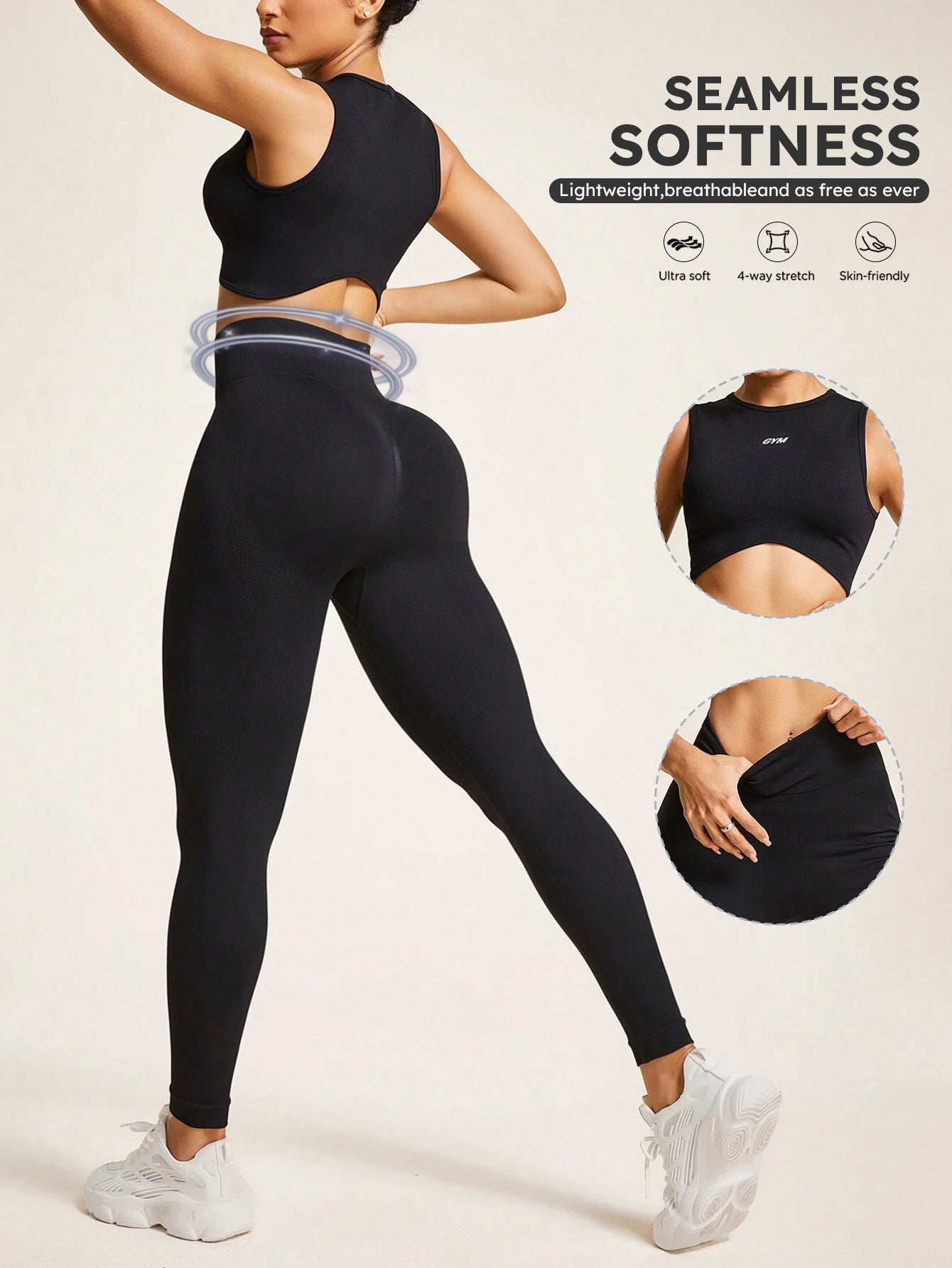 Leggings côtelés parfumés sans couture