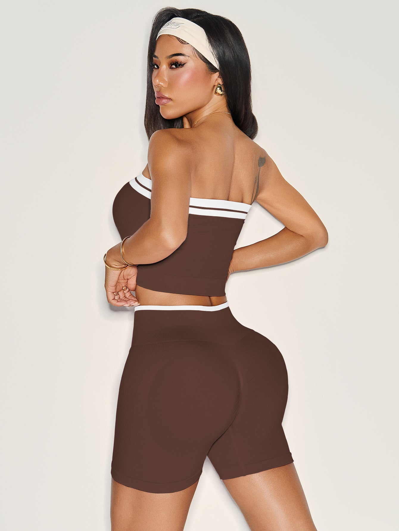 Leggings sin costuras de punto acanalado perfumado
