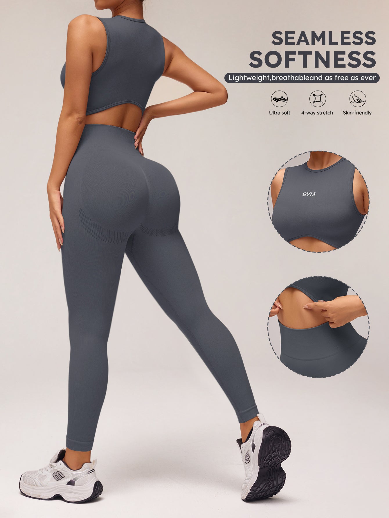 Leggings côtelés parfumés sans couture