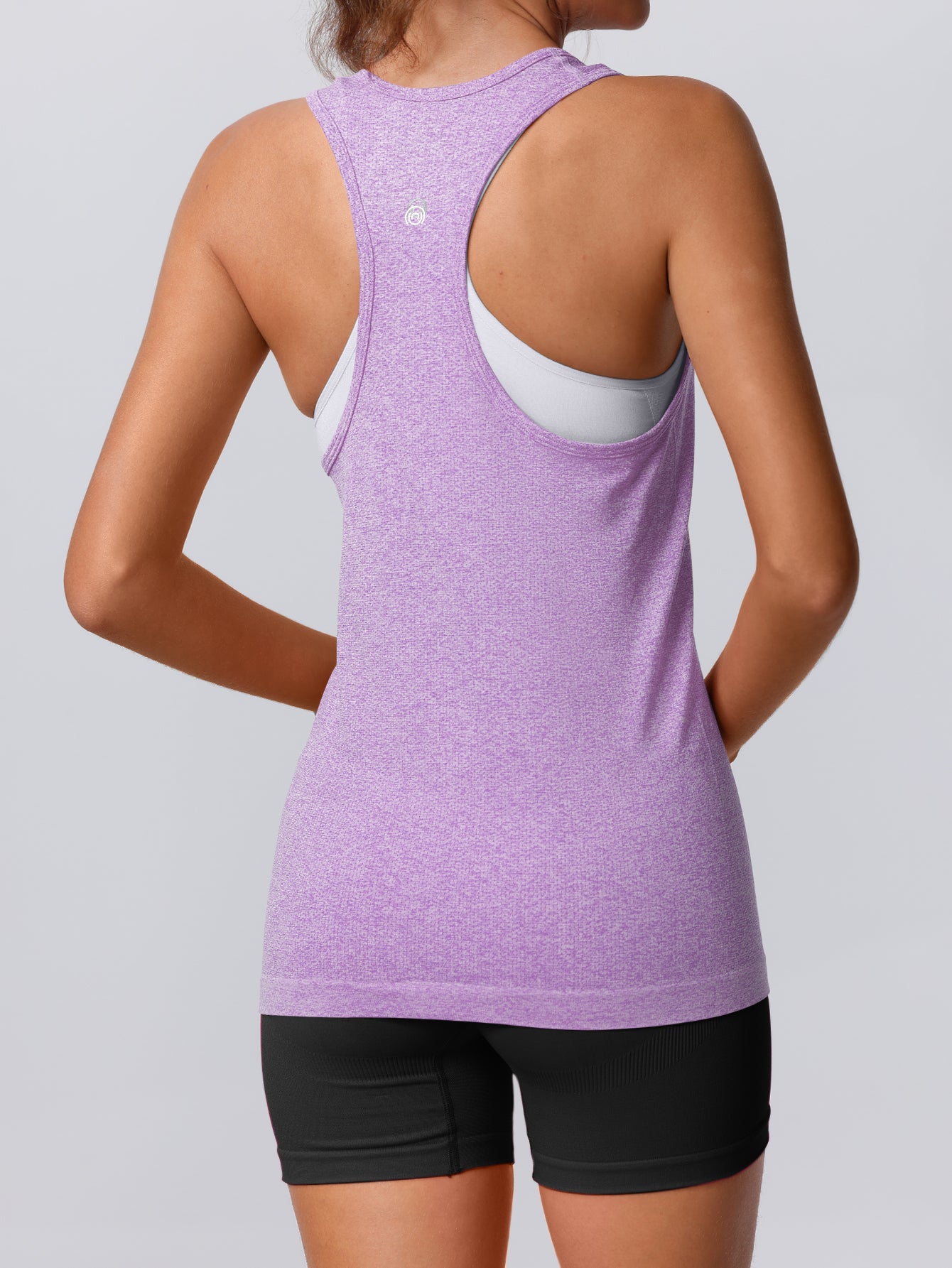 Soutien-gorge de sport sans coutures en tricot côtelé à dos nageur