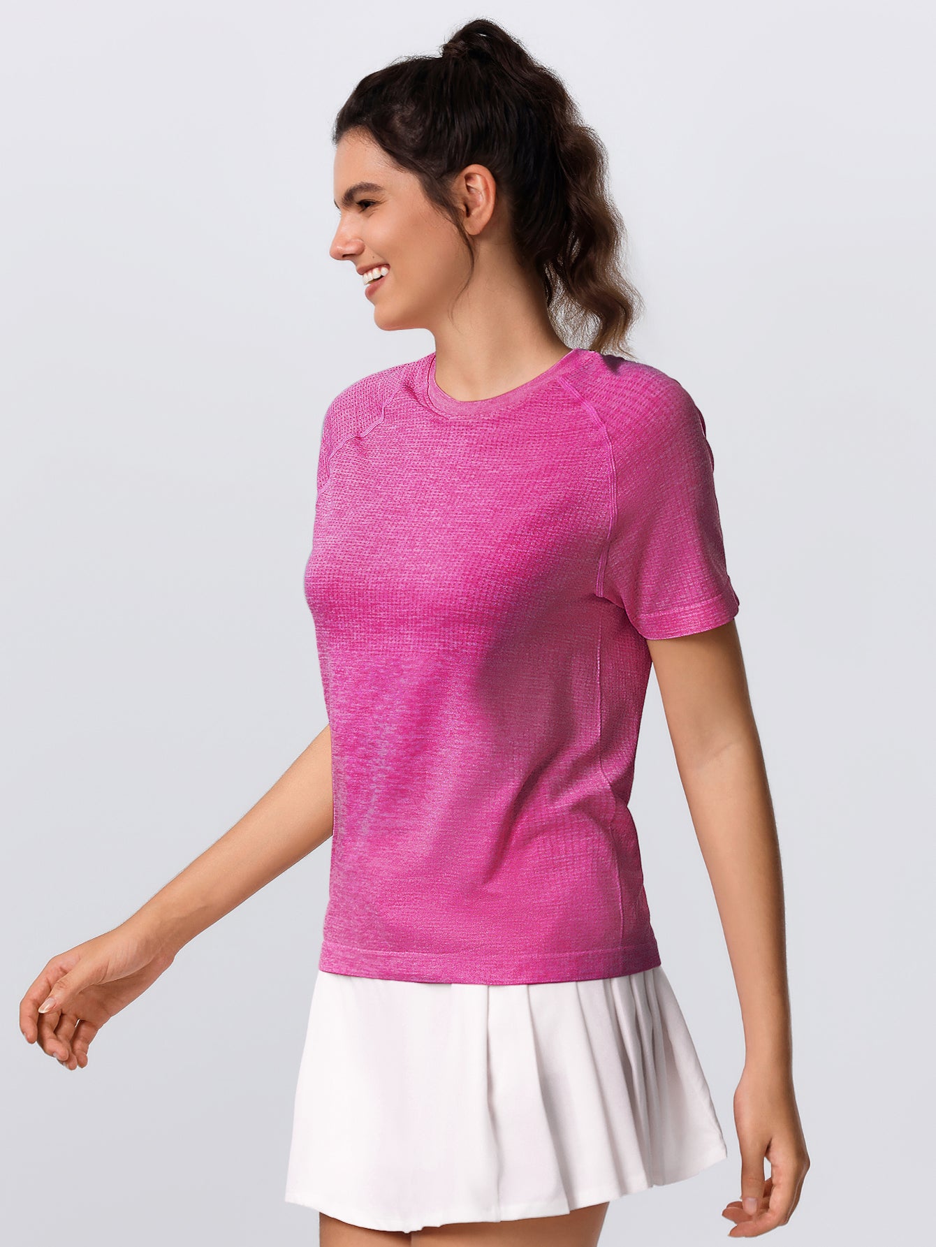 Soutien-gorge de sport sans coutures en tricot côtelé à dos nageur