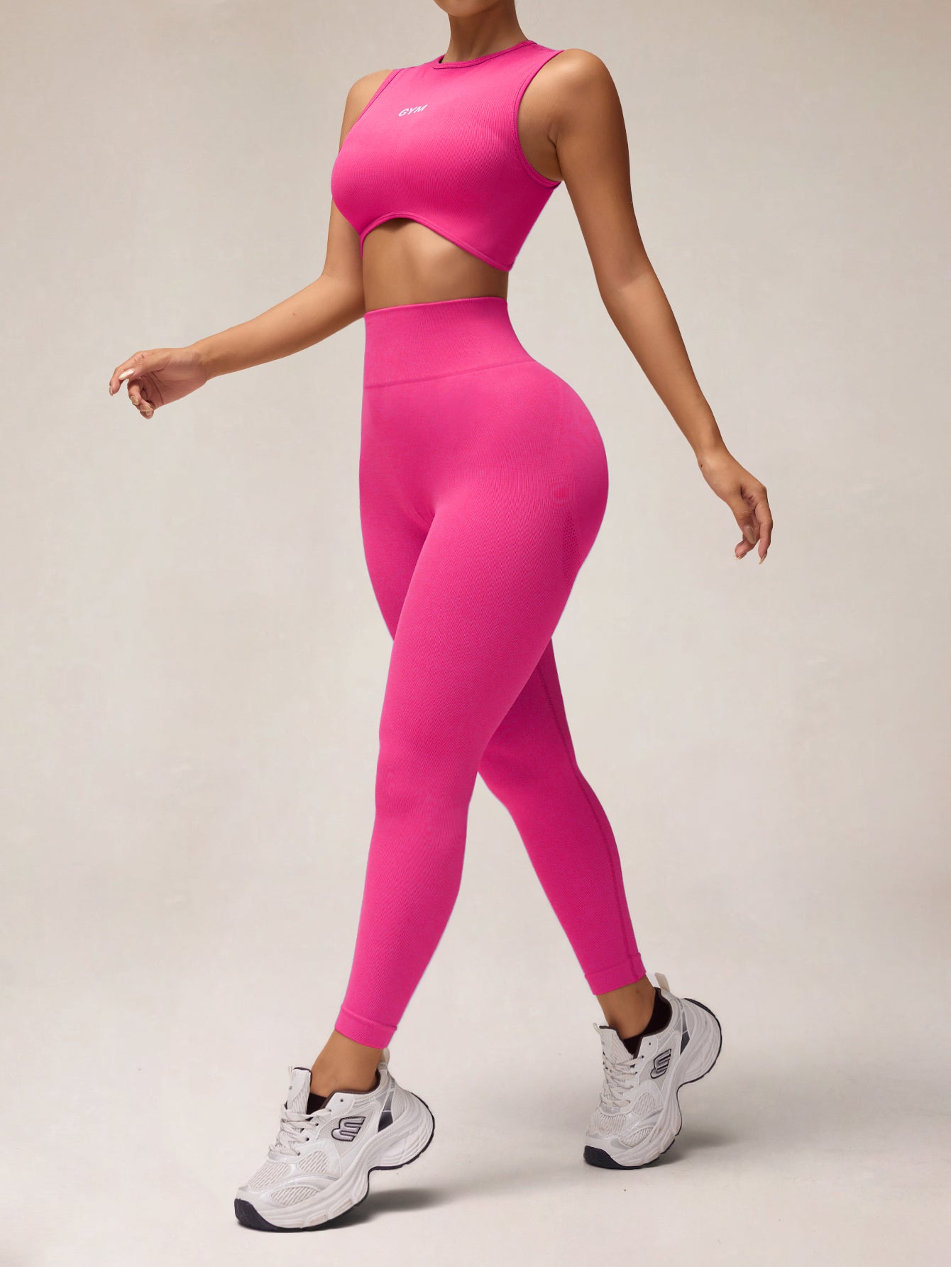 Leggings sin costuras de punto acanalado perfumado