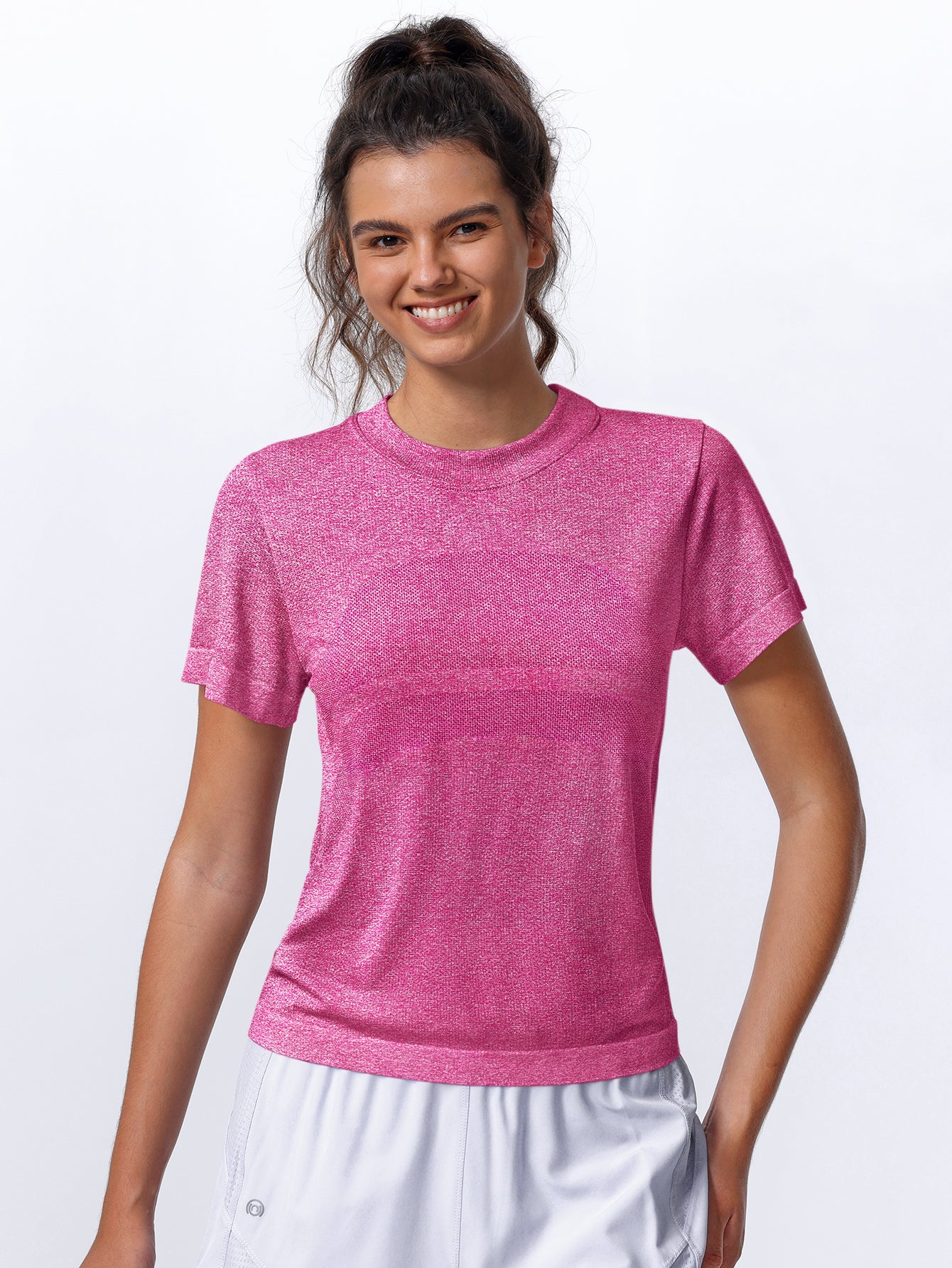 Soutien-gorge de sport sans coutures en tricot côtelé à dos nageur