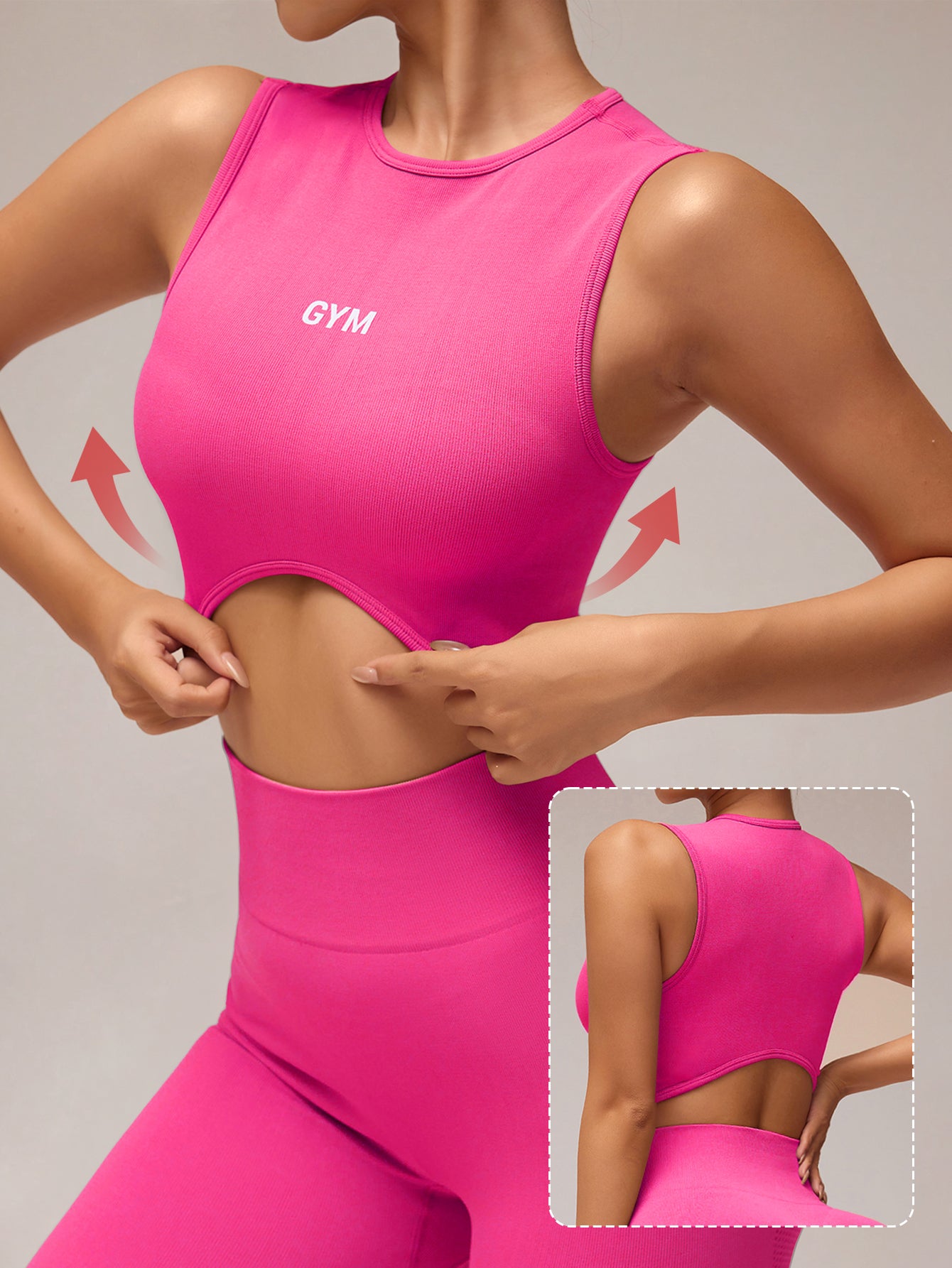 Leggings sin costuras de punto acanalado perfumado