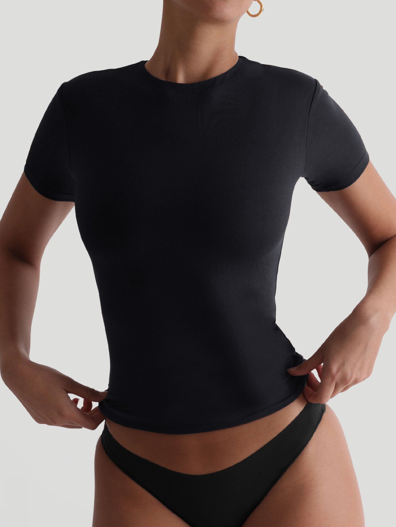 Haut à manches courtes sans coutures ultra doux et parfumé