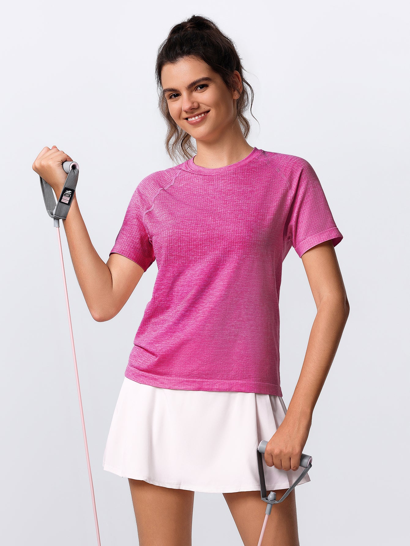 Soutien-gorge de sport sans coutures en tricot côtelé à dos nageur