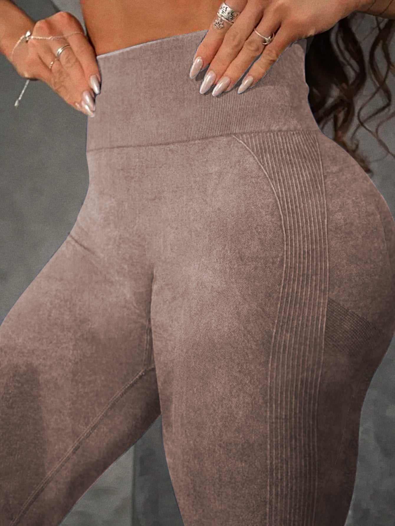 High Waist Acid Washed Butt-lifting Leggings