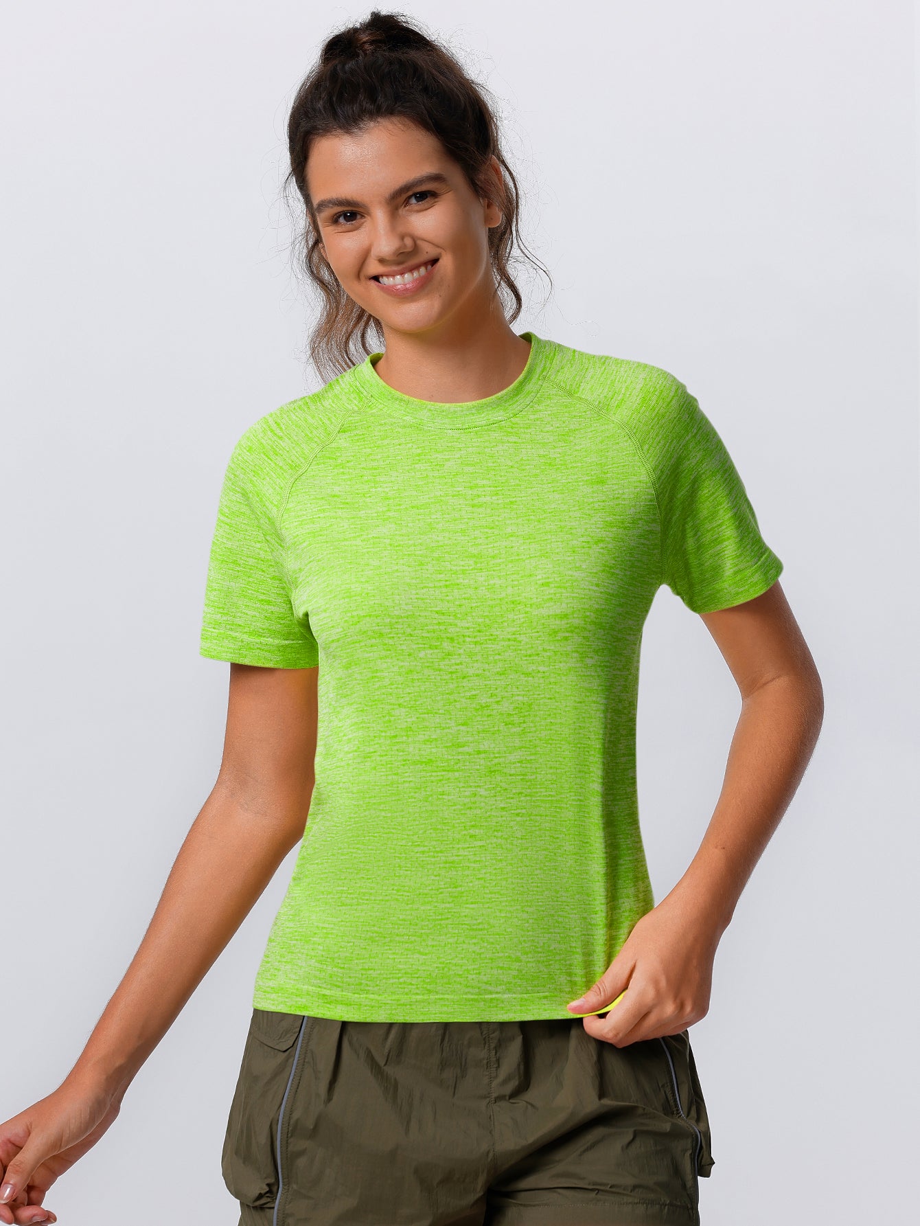 Soutien-gorge de sport sans coutures en tricot côtelé à dos nageur