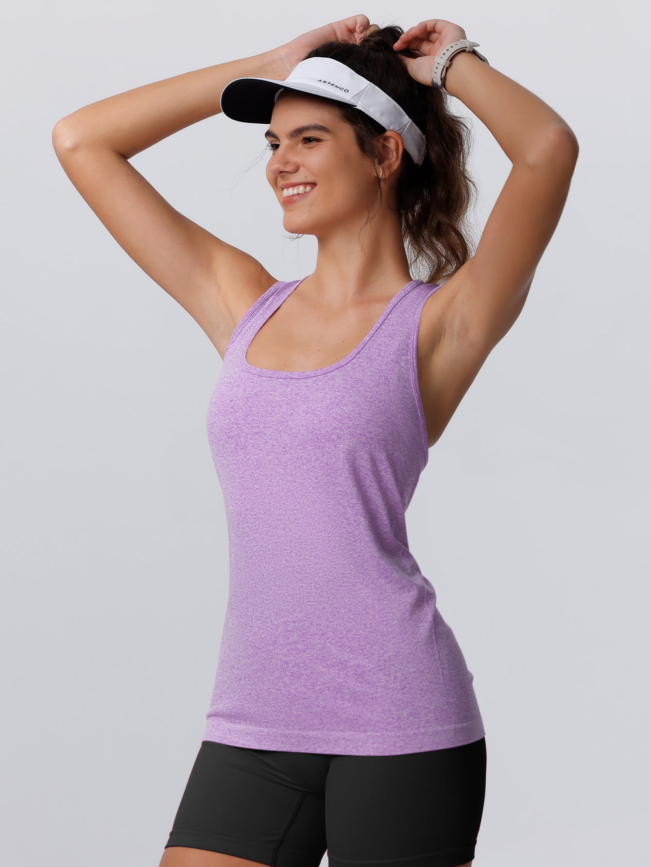 Soutien-gorge de sport sans coutures en tricot côtelé à dos nageur
