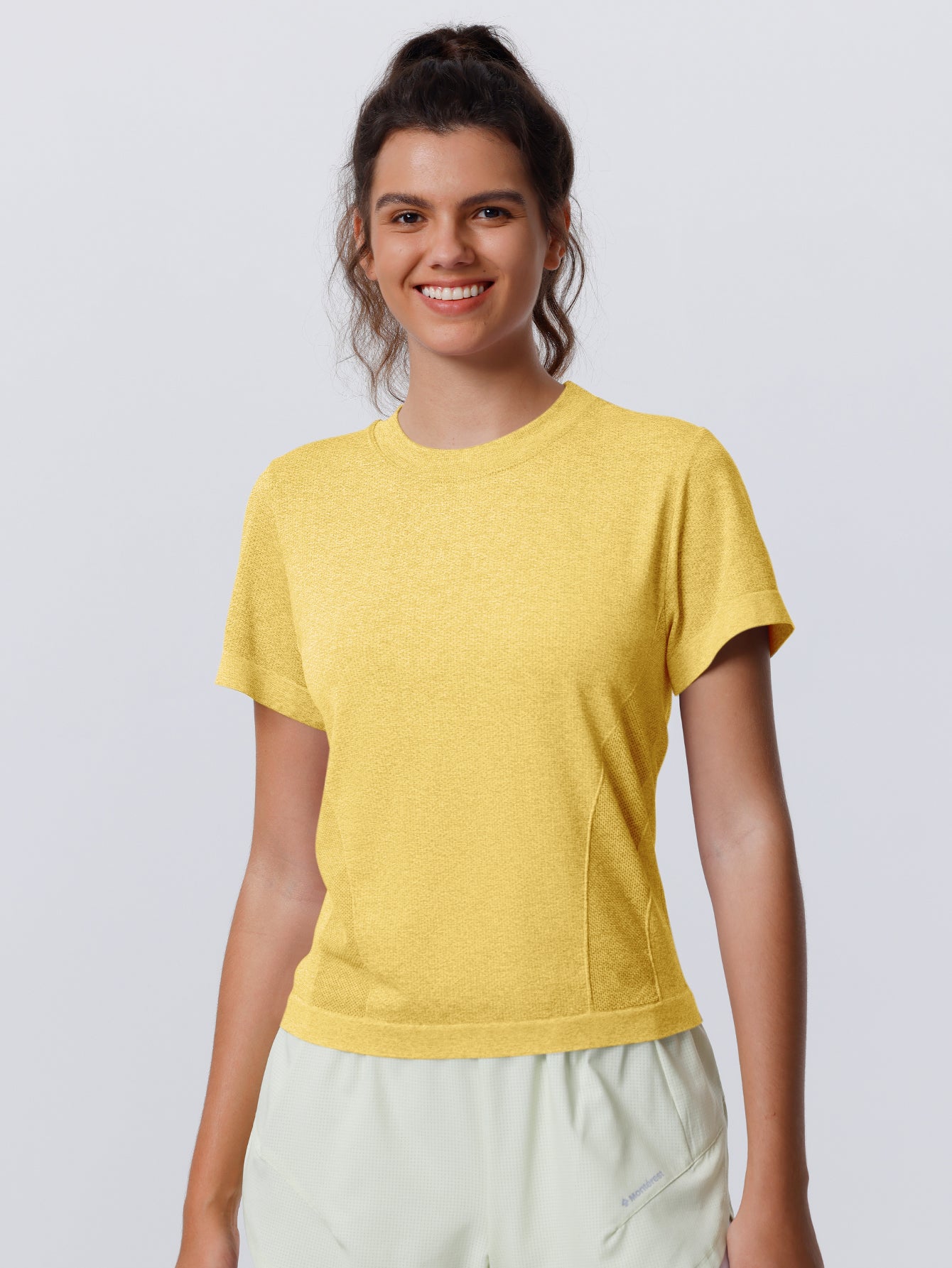 Soutien-gorge de sport sans coutures en tricot côtelé à dos nageur