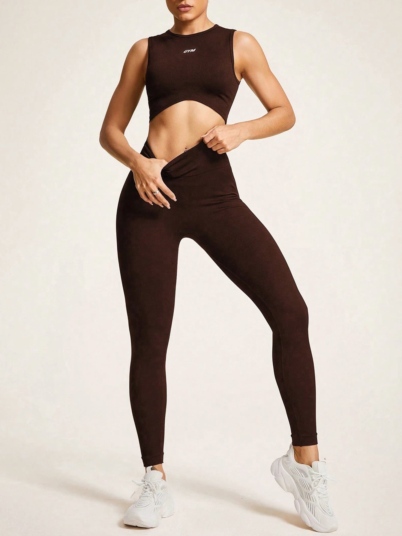 Leggings côtelés parfumés sans couture