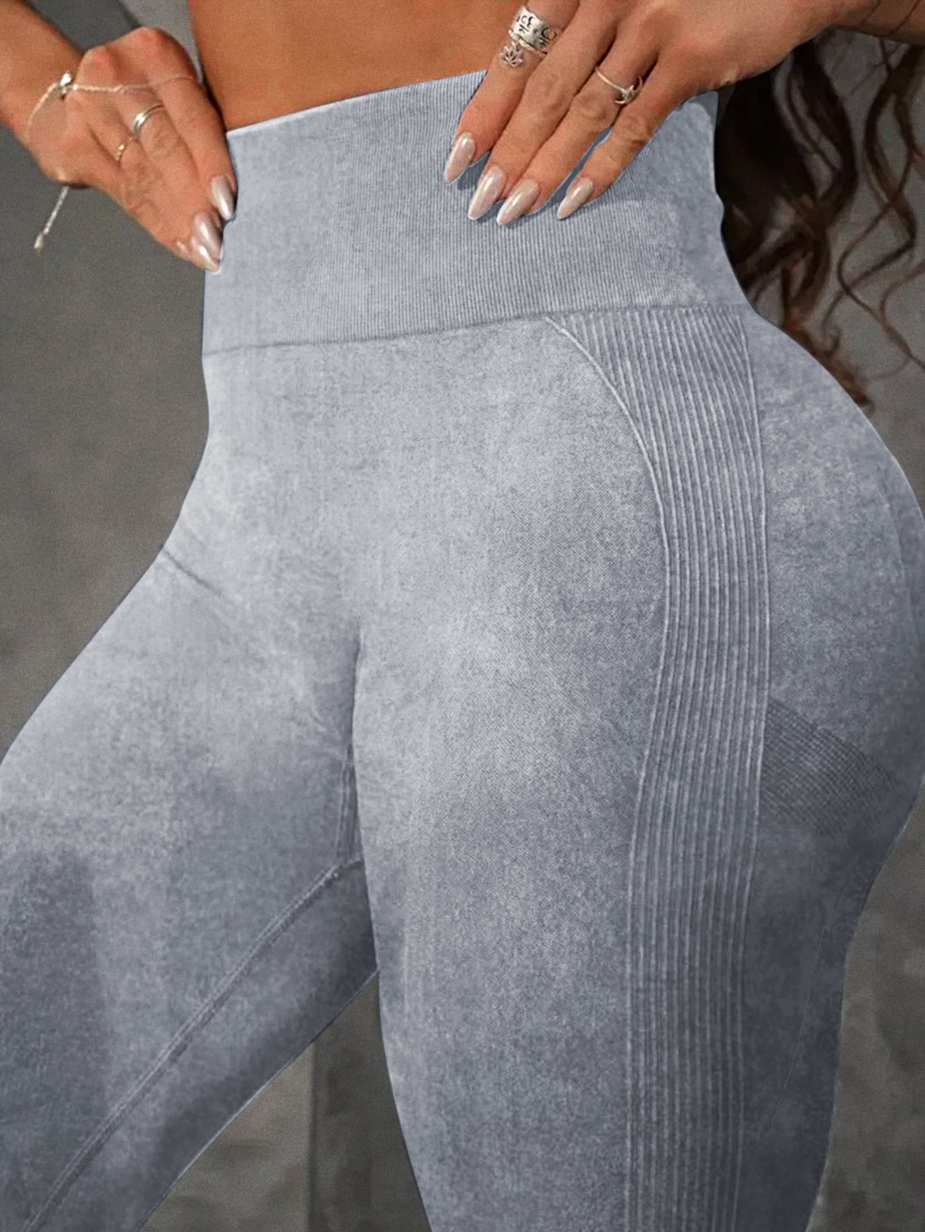 High Waist Acid Washed Butt-lifting Leggings