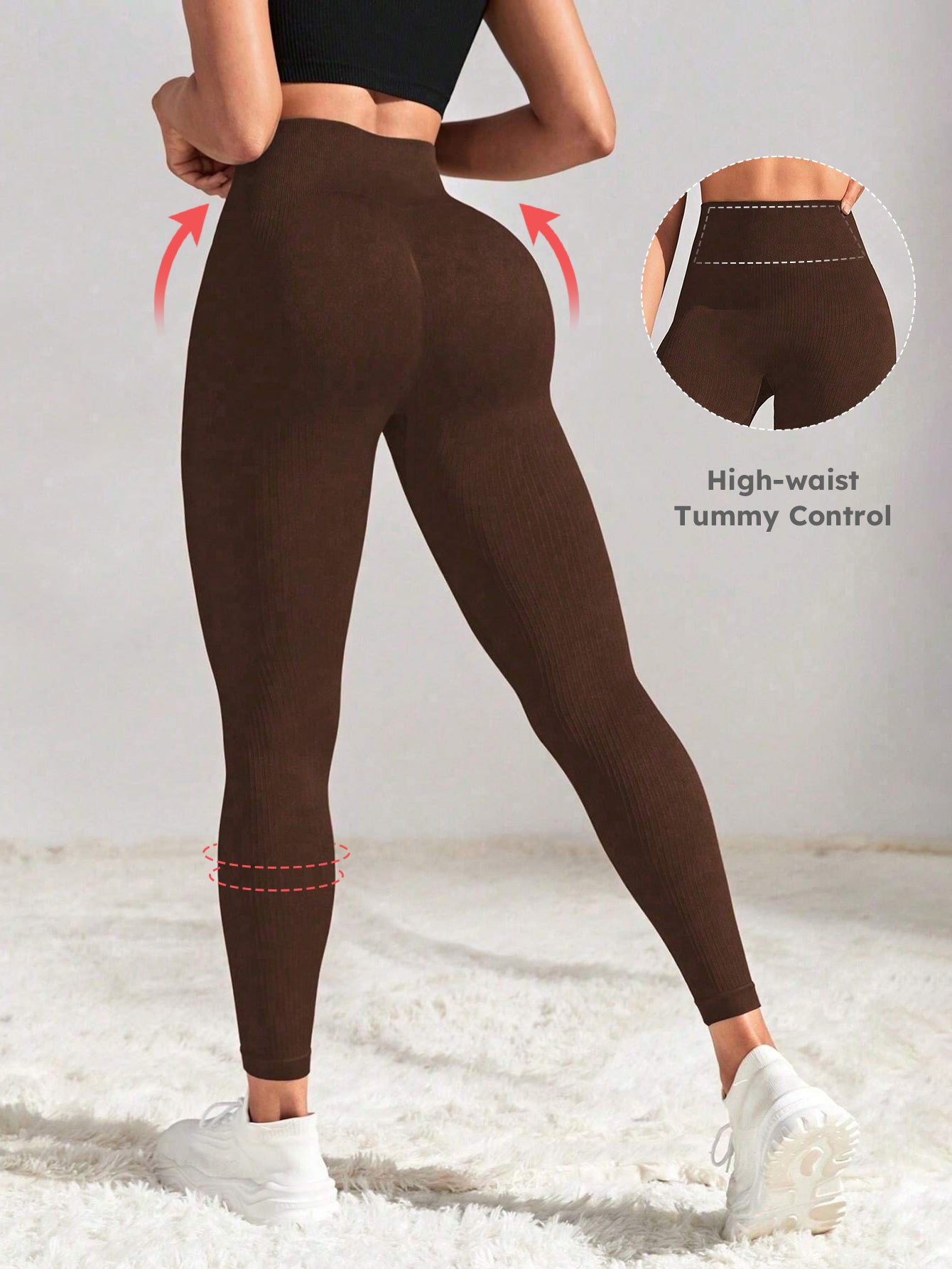 Leggings sin costuras con cintura alta y control de abdomen