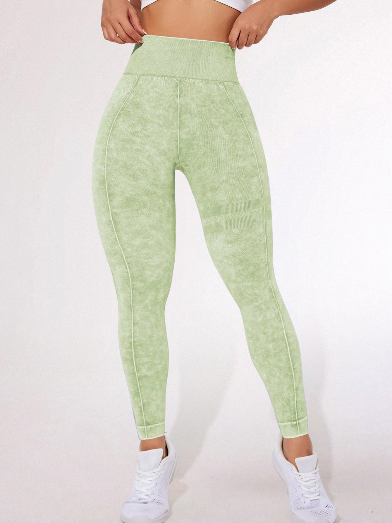 High Waist Acid Washed Seamless Leggings