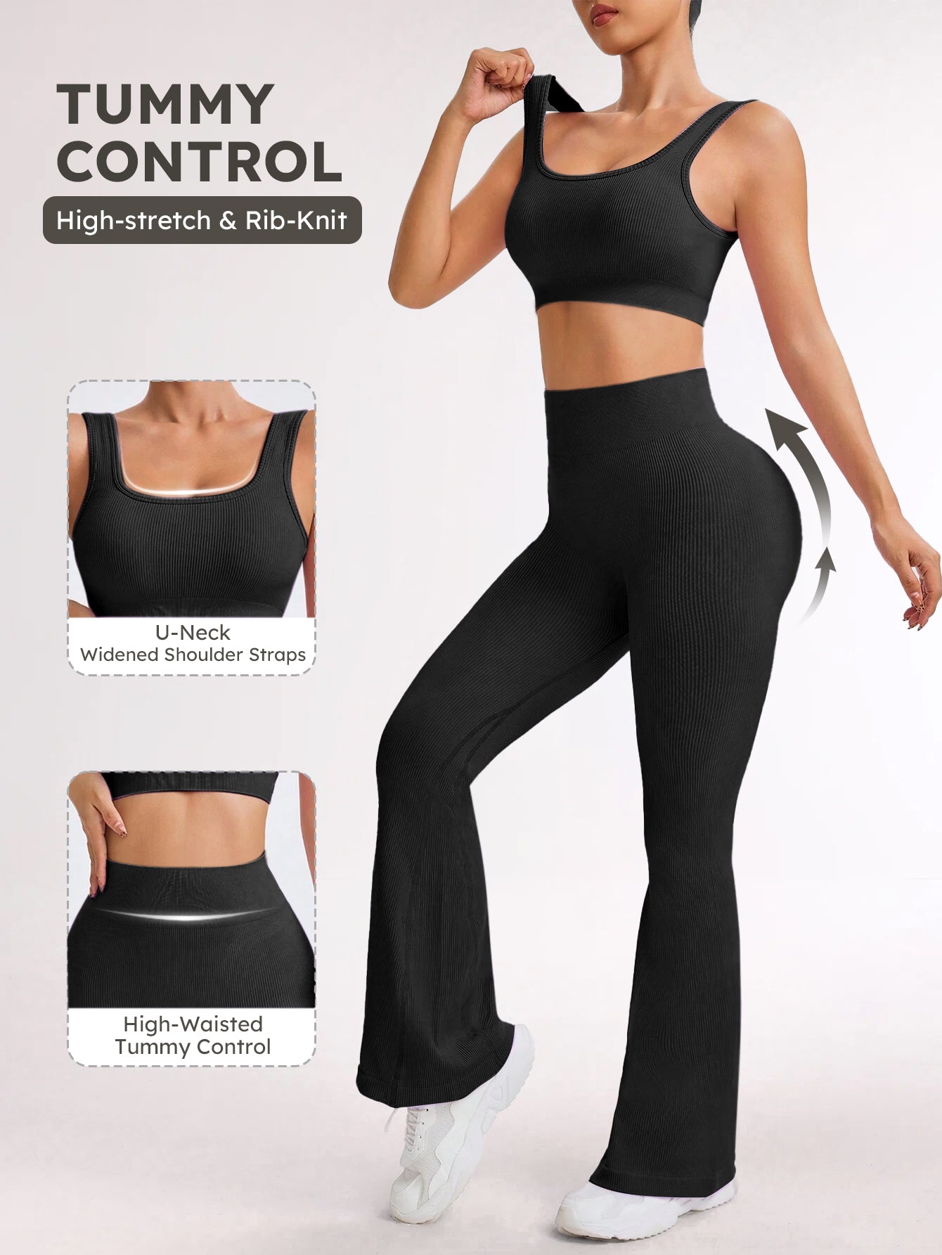 Leggings côtelés parfumés sans couture