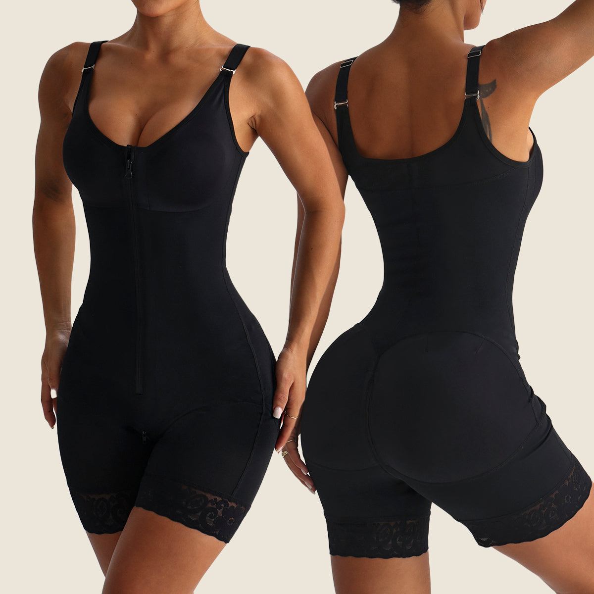 Faja moldeadora de cuerpo completo sin costuras que levanta los glúteos y la cintura ajustada para controlar el abdomen