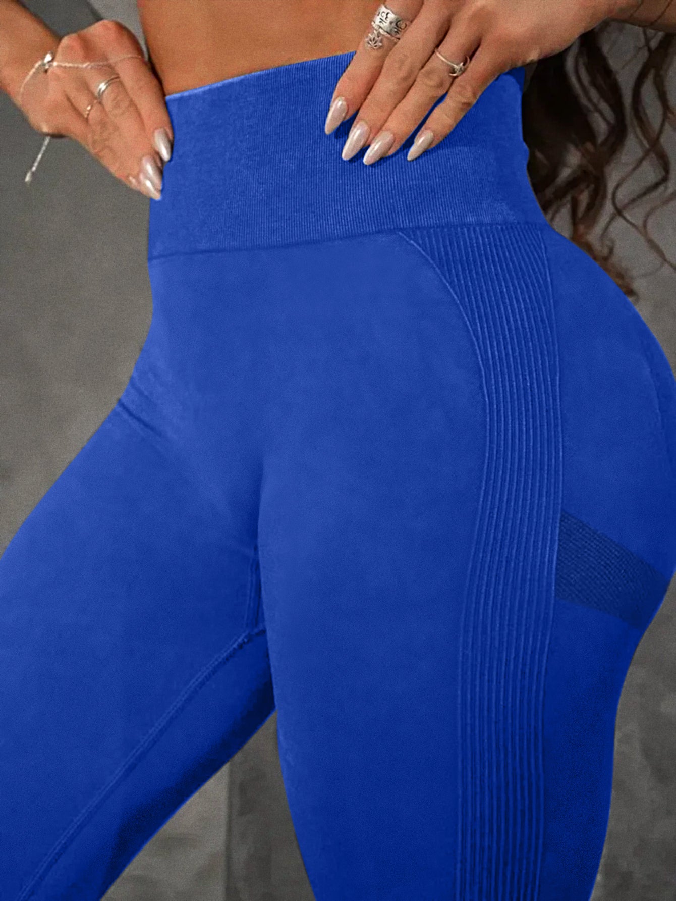 High Waist Side-Ribbed Smile Line Contour Leggings