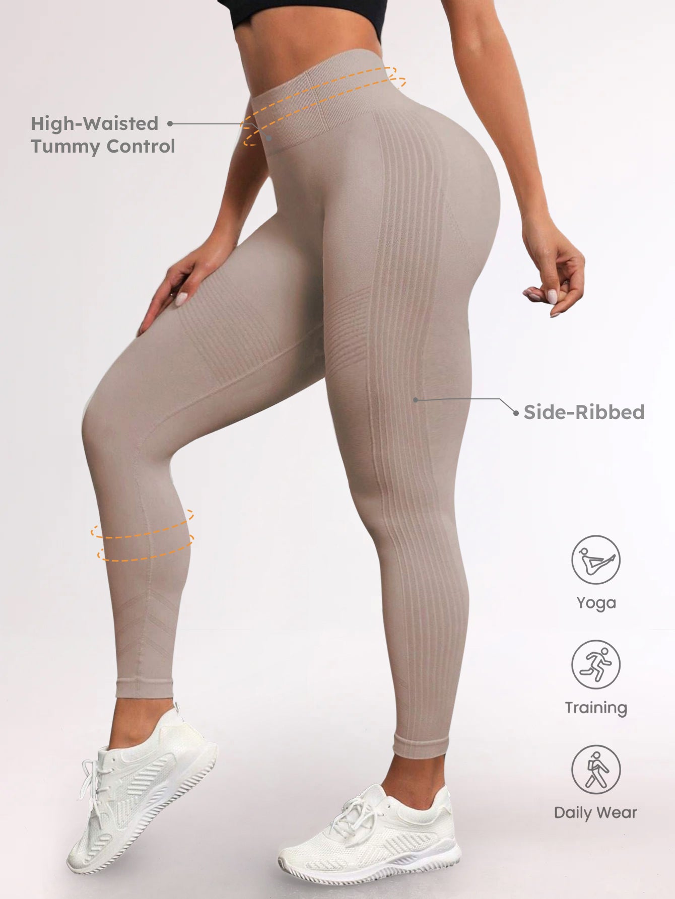 Legging taille haute gainant sans coutures