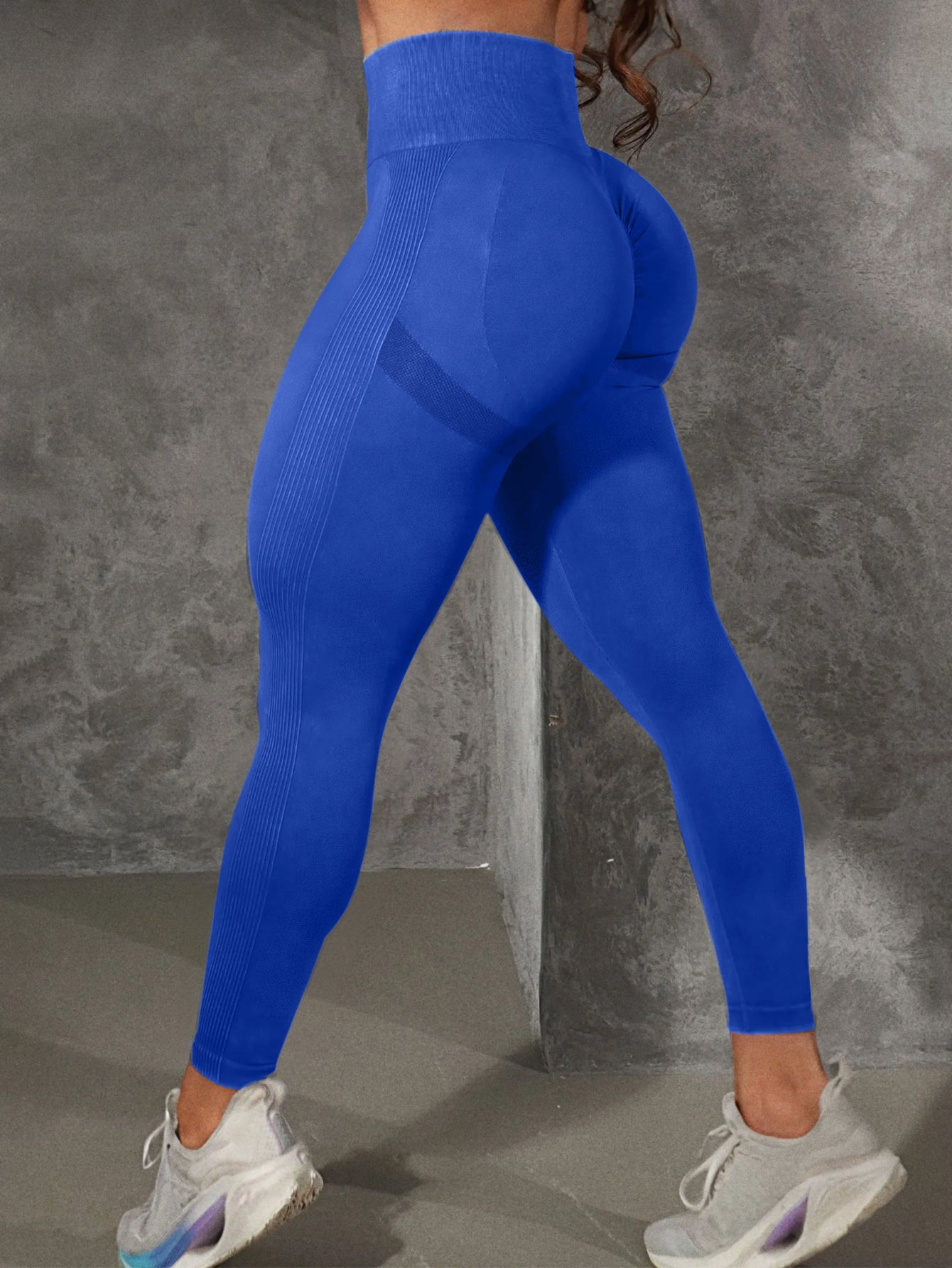 High Waist Side-Ribbed Smile Line Contour Leggings