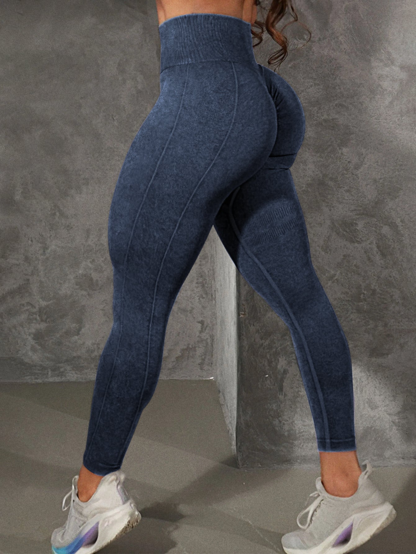 High Waist Acid Washed Seamless Leggings