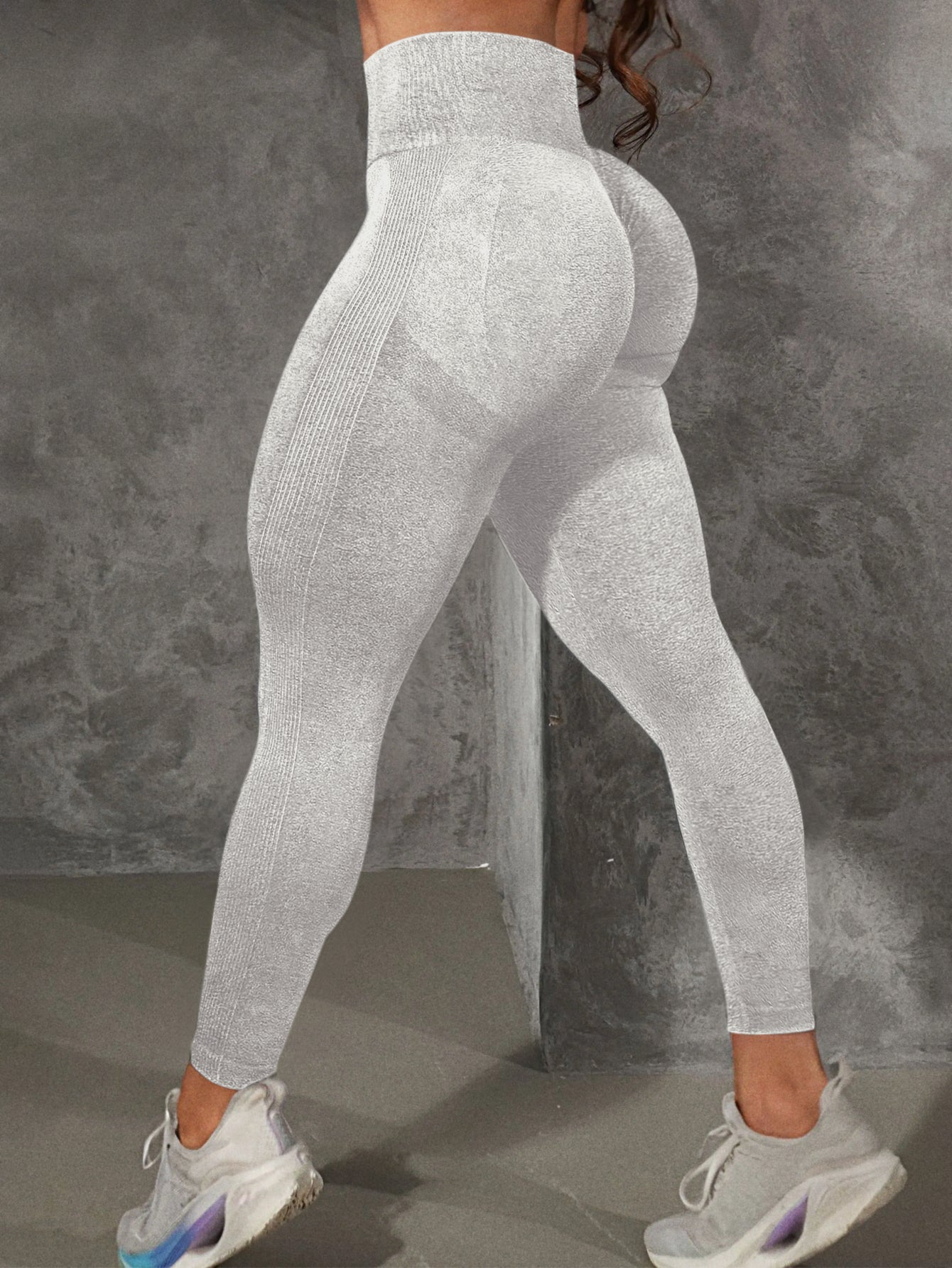 High Waist Side-Ribbed Smile Line Contour Leggings