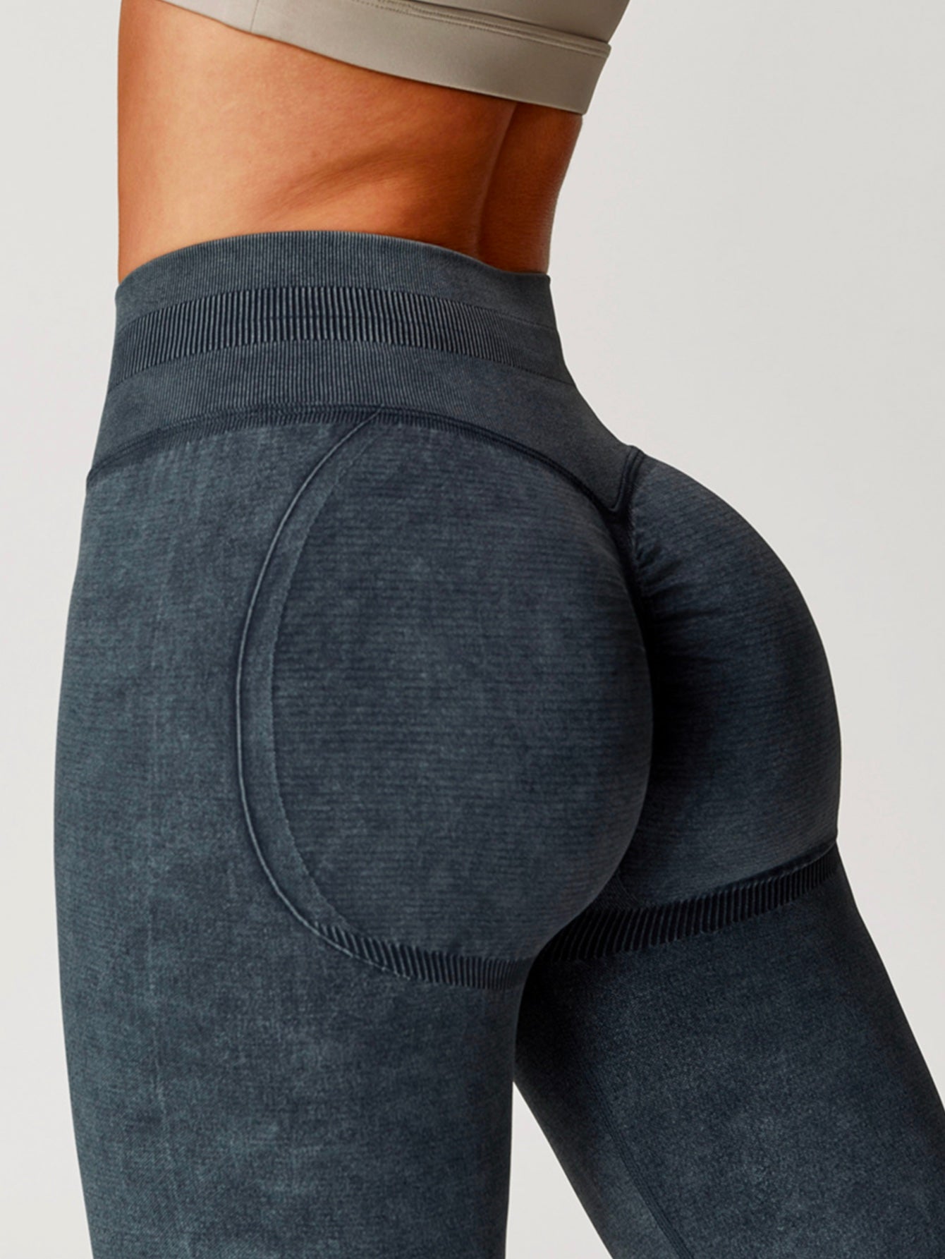 High Waist Acid Wash Butt-Lifting Seamless Leggings