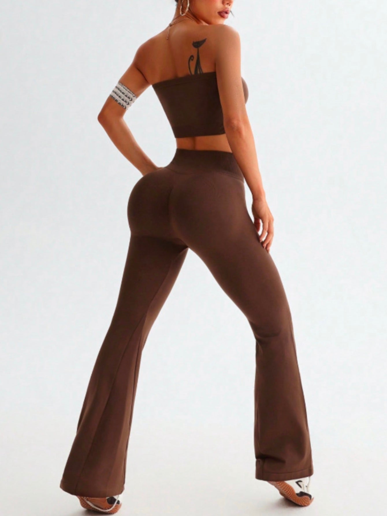 Leggings sin costuras de punto acanalado perfumado