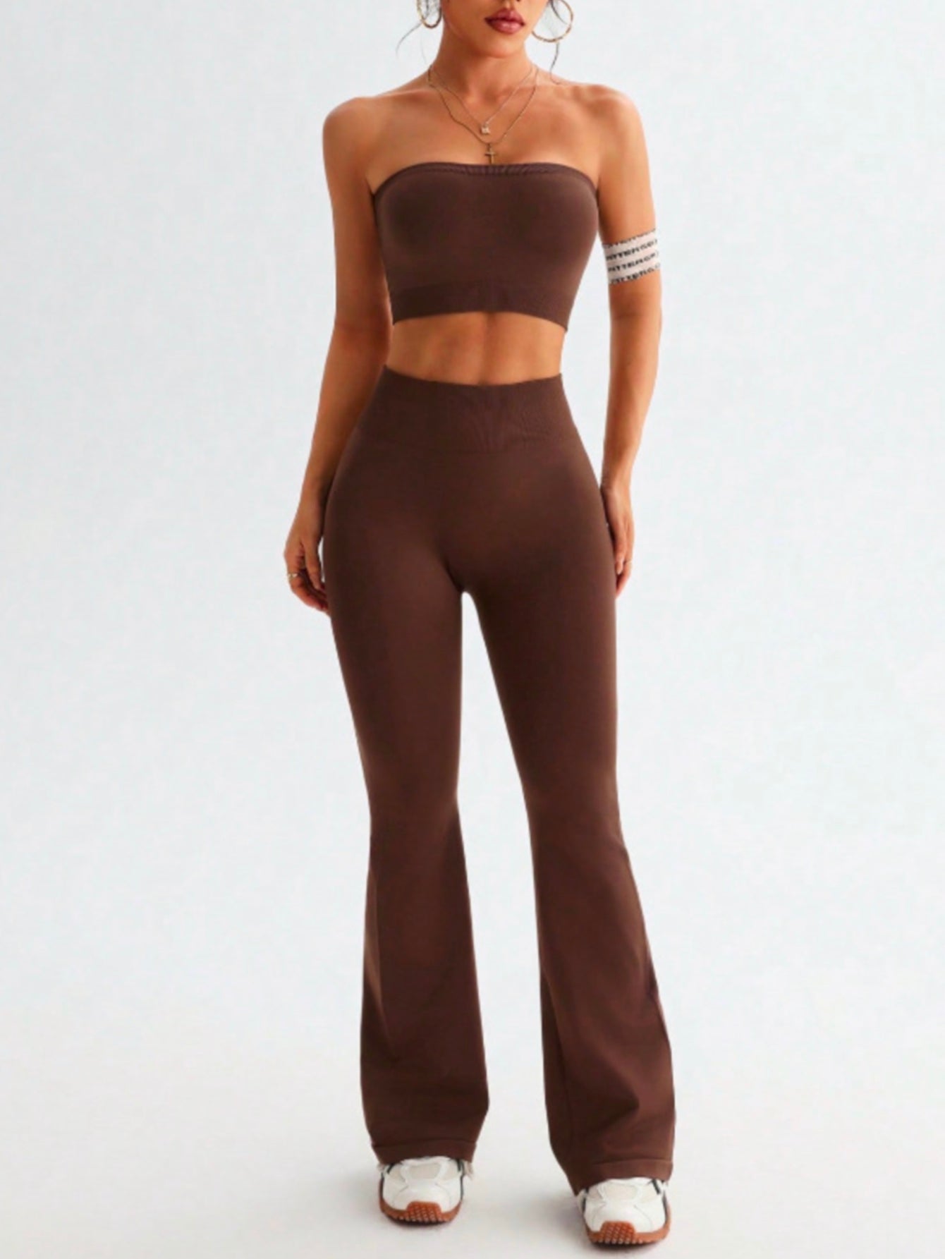 Leggings sin costuras de punto acanalado perfumado