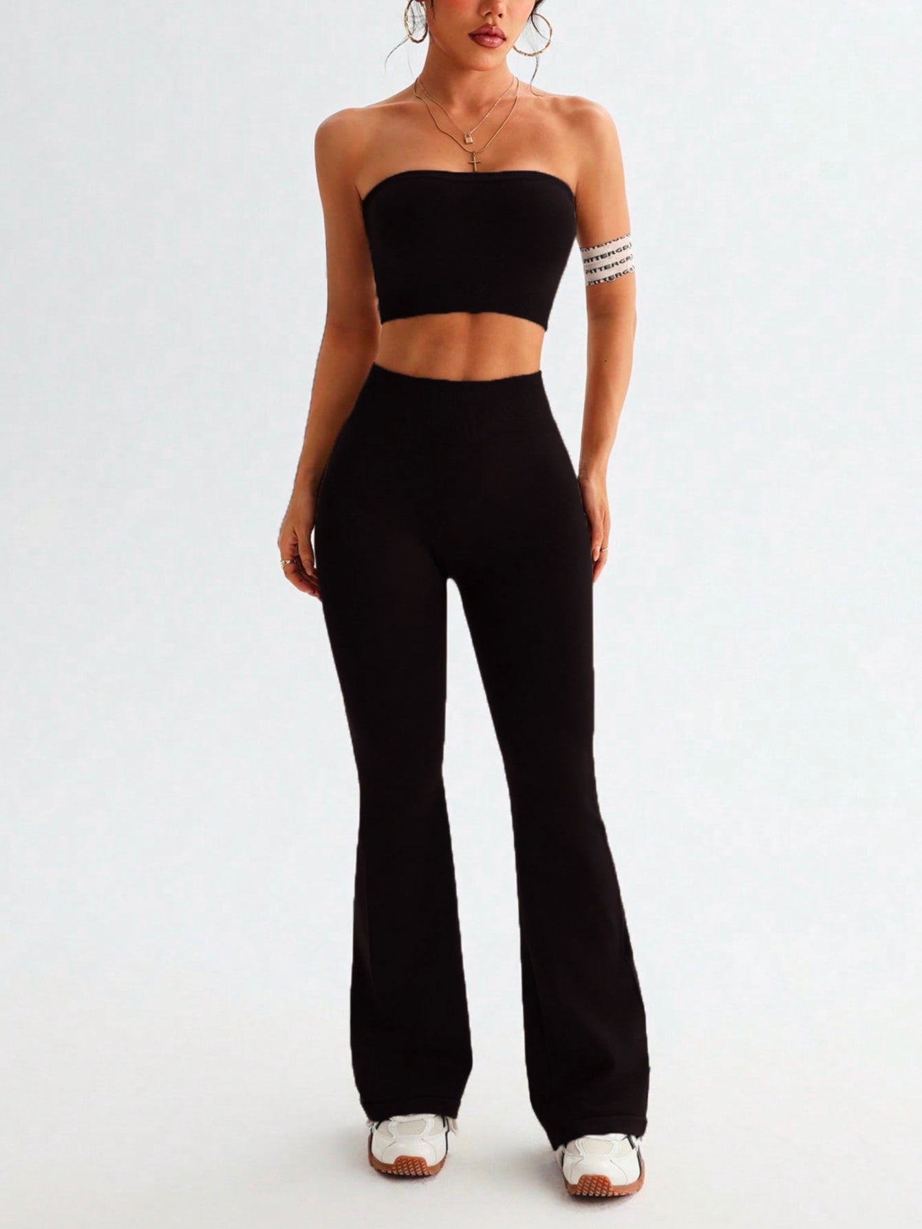 Leggings sin costuras de punto acanalado perfumado