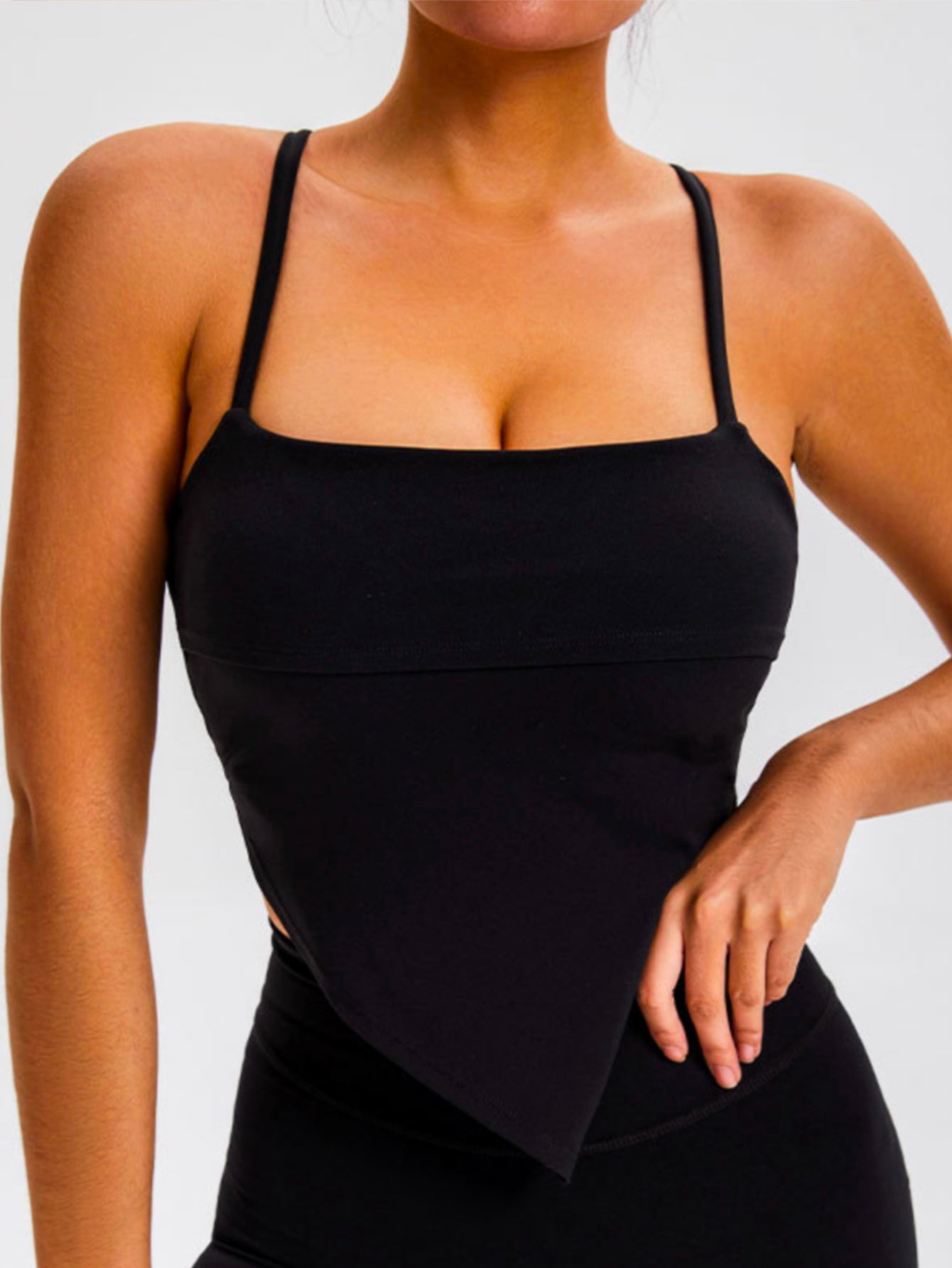 Extended Front Crisscross Back Cami Top