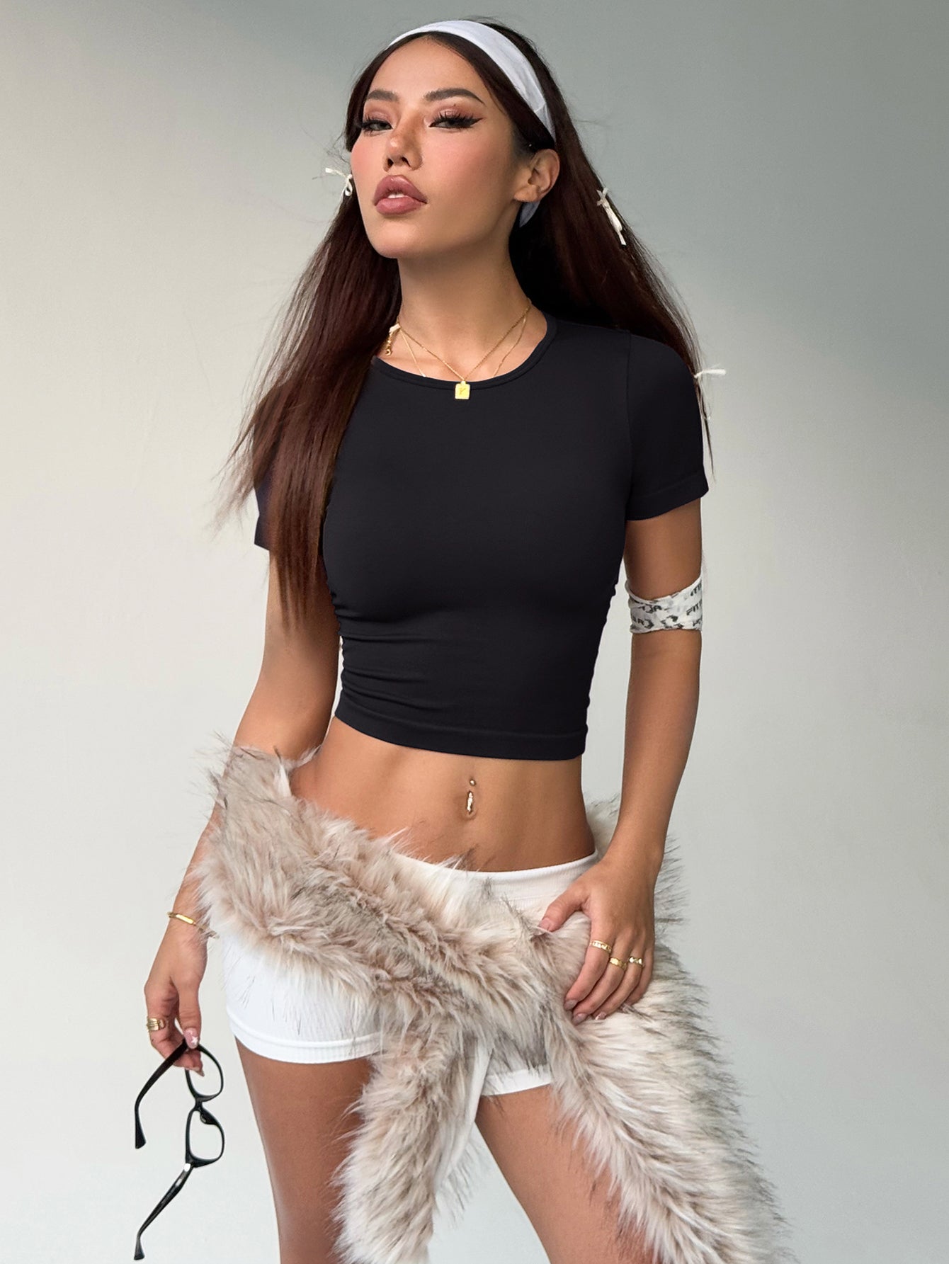 Haut à manches courtes sans coutures ultra doux et parfumé