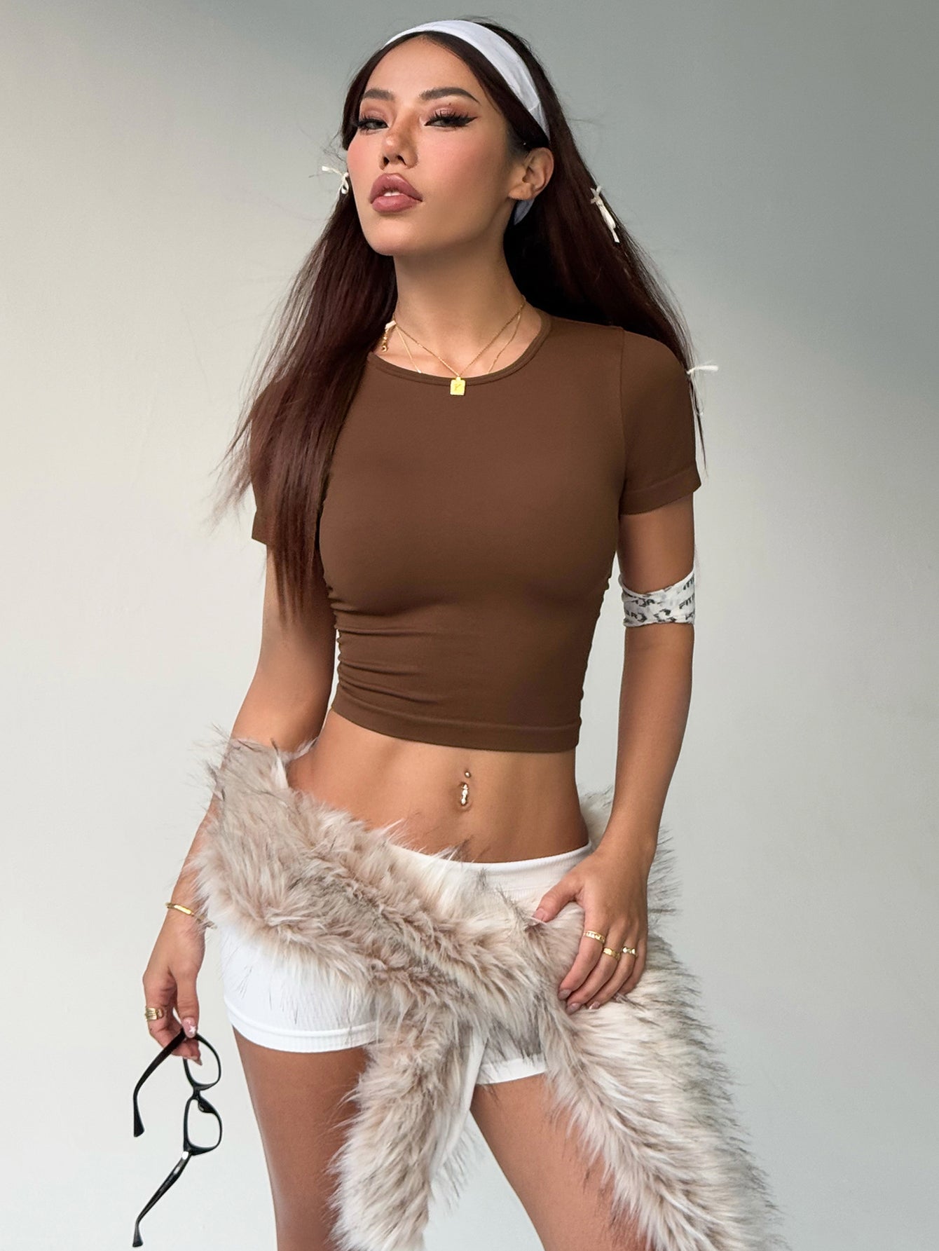 Haut à manches courtes sans coutures ultra doux et parfumé