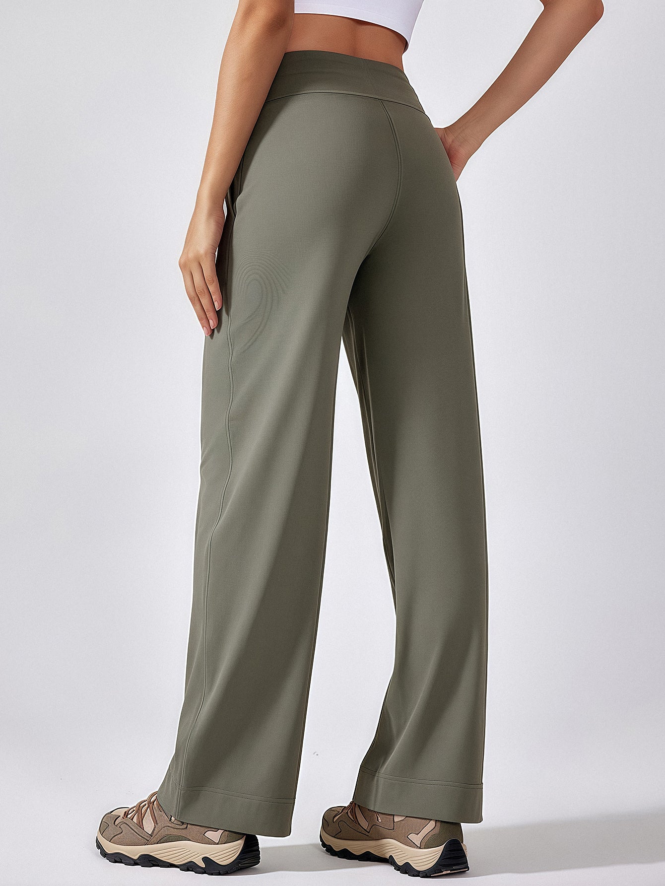 Pantalones acampanados con cintura en V perfumados