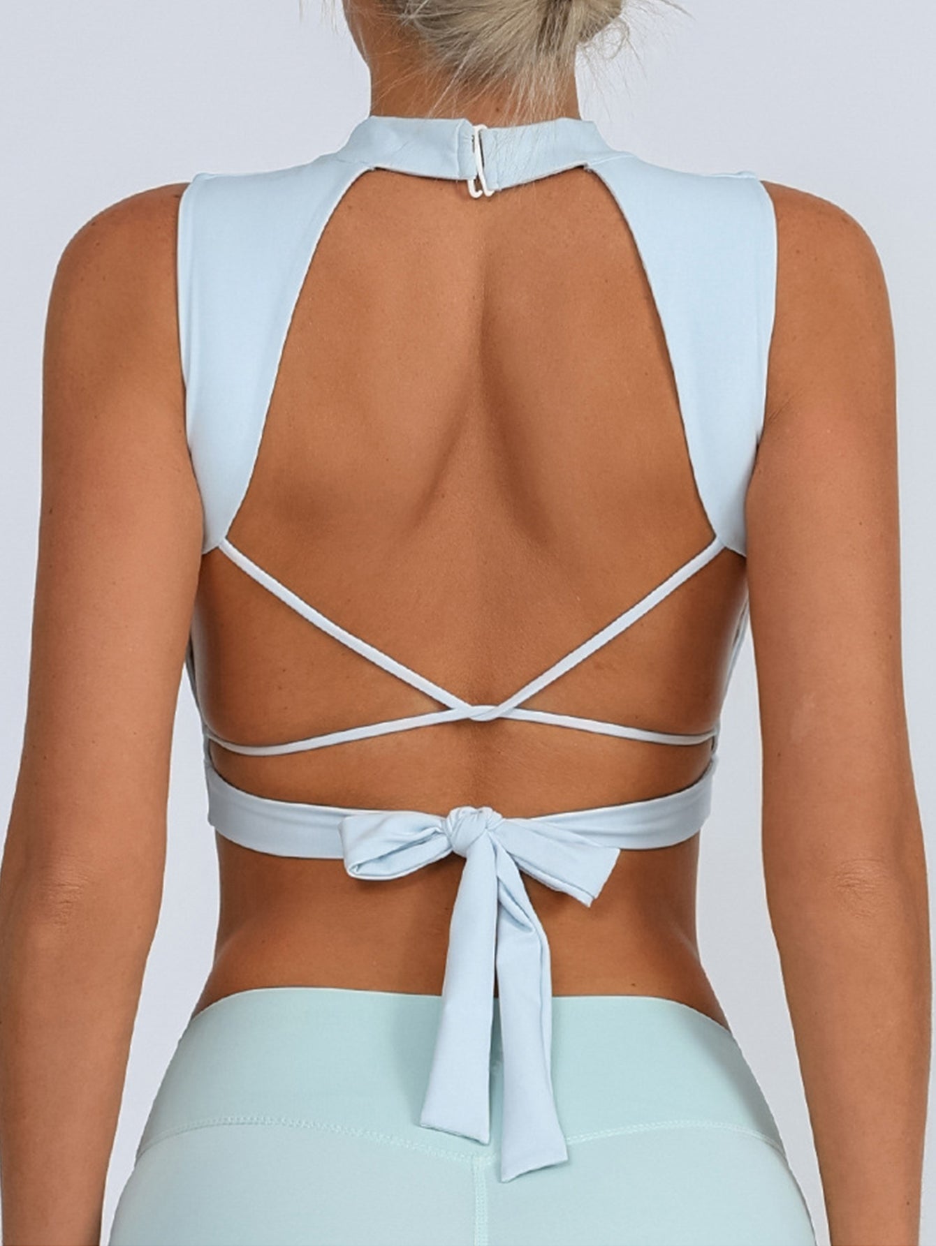Crossback Tie-Back Sleeveless Crop Top