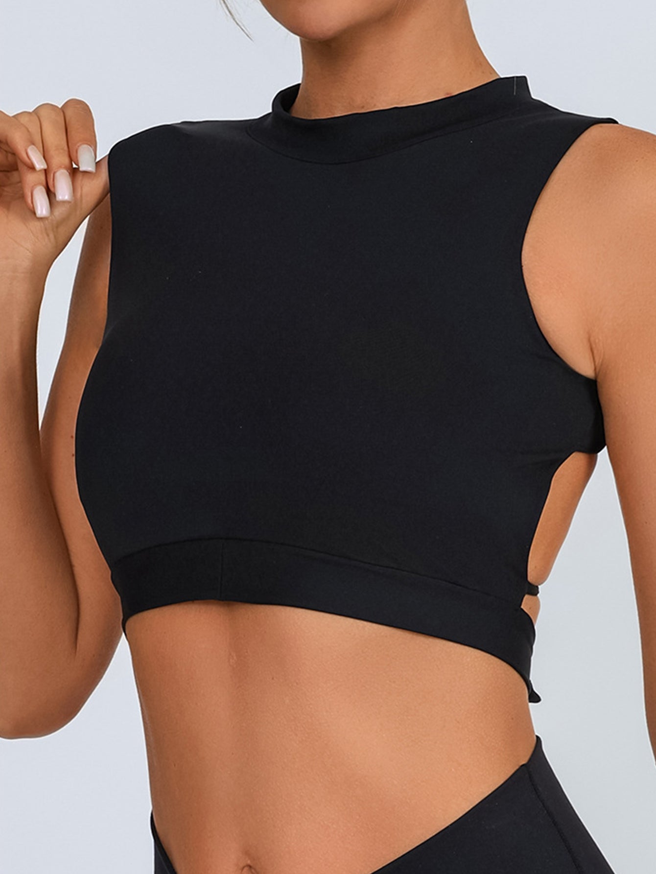 Crossback Tie-Back Sleeveless Crop Top