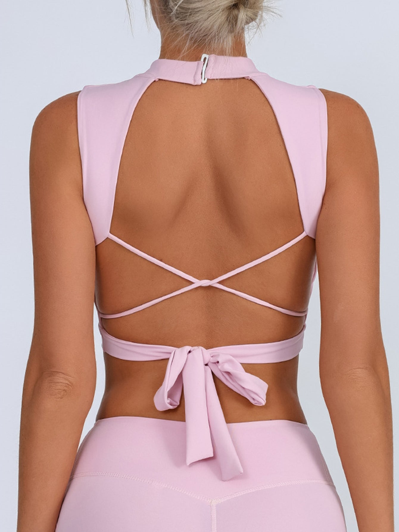 Crossback Tie-Back Sleeveless Crop Top