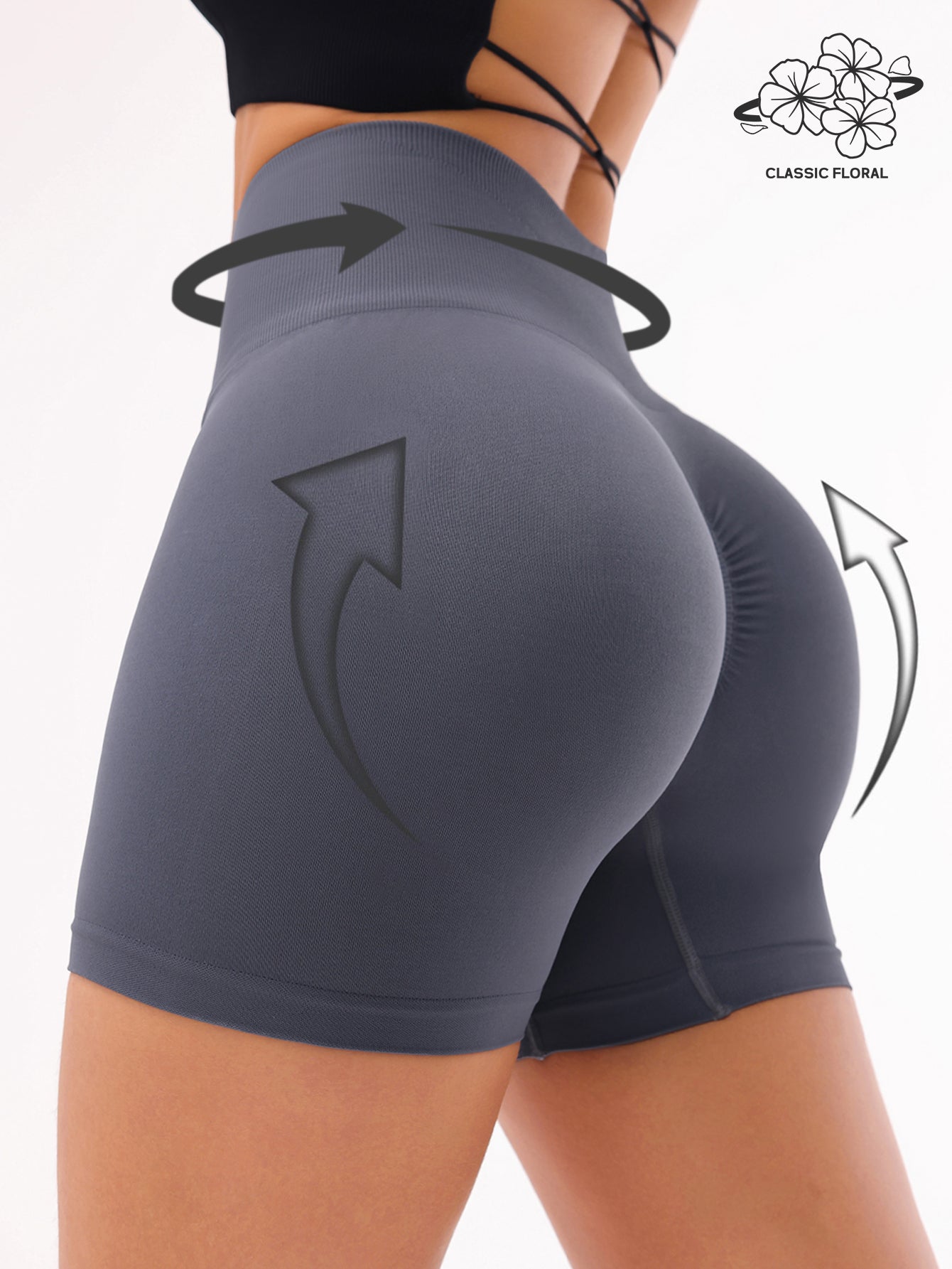 Scented High Waist Tummy Control Scrunch Seamless Shorts