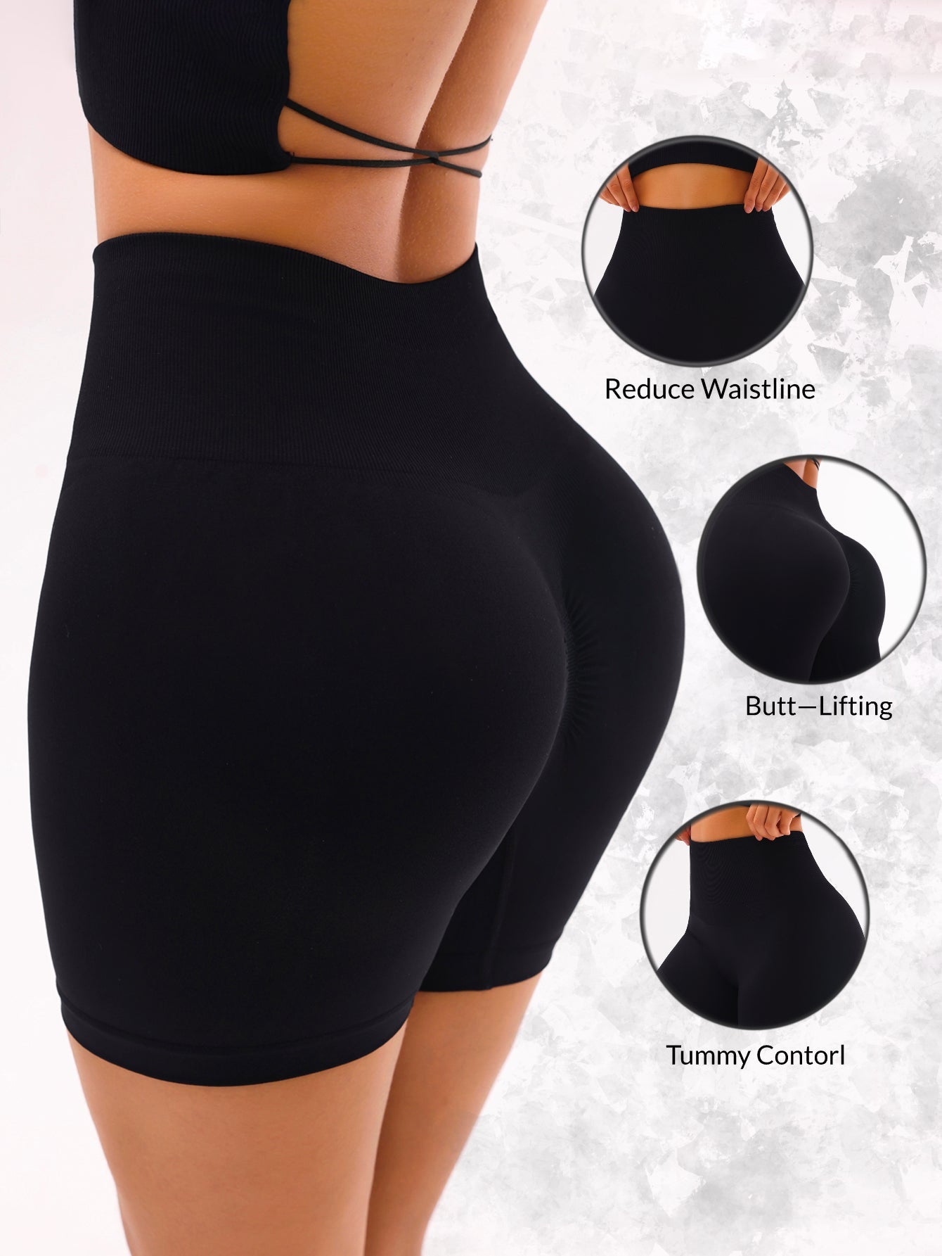 Scented High Waist Tummy Control Scrunch Seamless Shorts