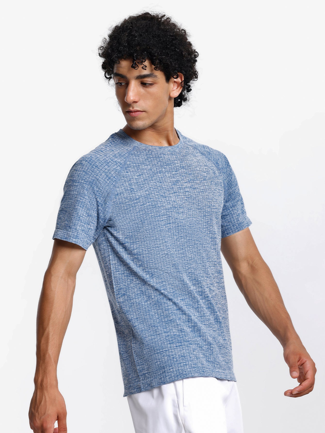 Soutien-gorge de sport sans coutures en tricot côtelé à dos nageur